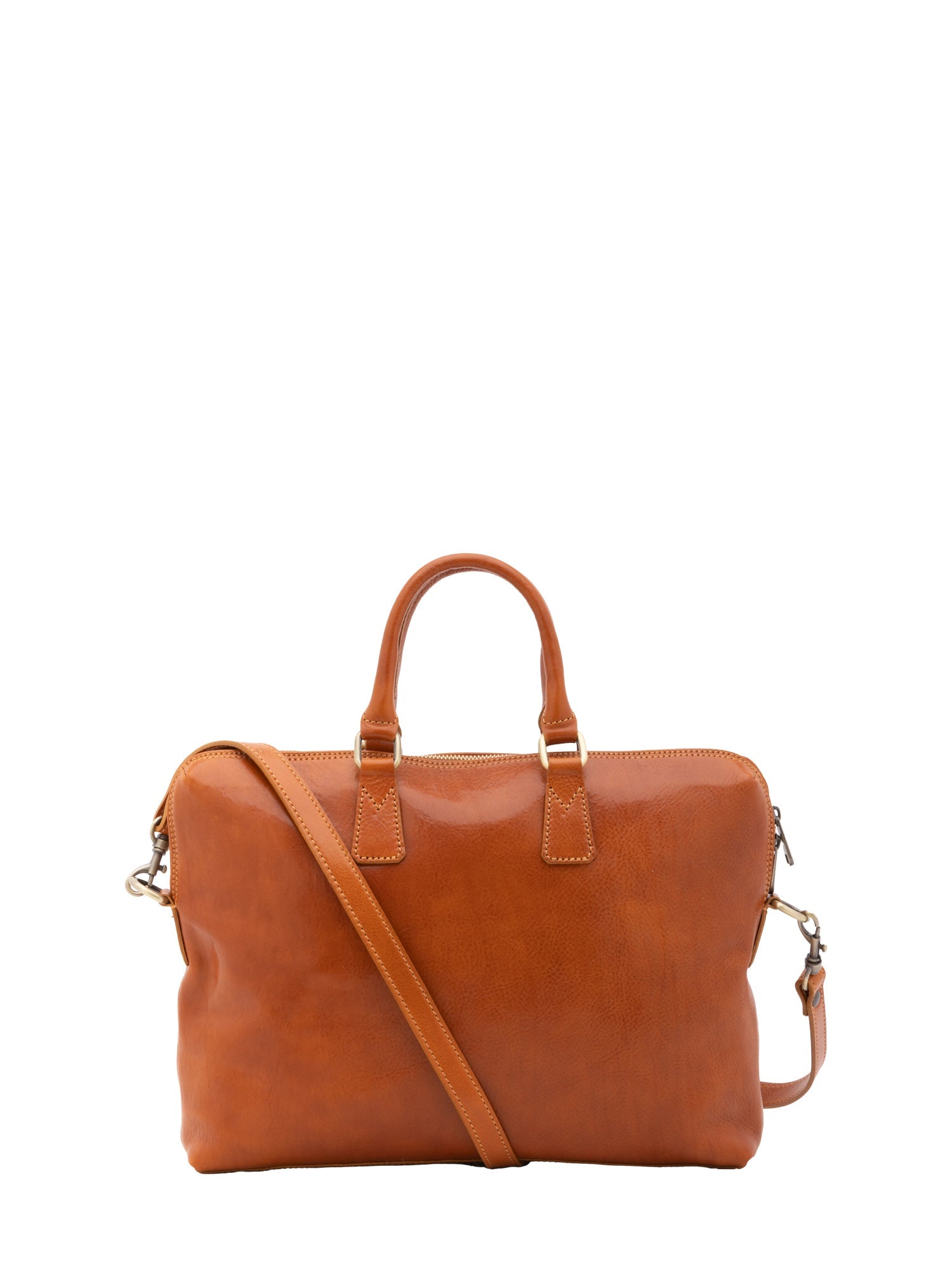 Borsa da lavoro uomo in vera pelle Made in Italy 5565-Cognac I Fratelli