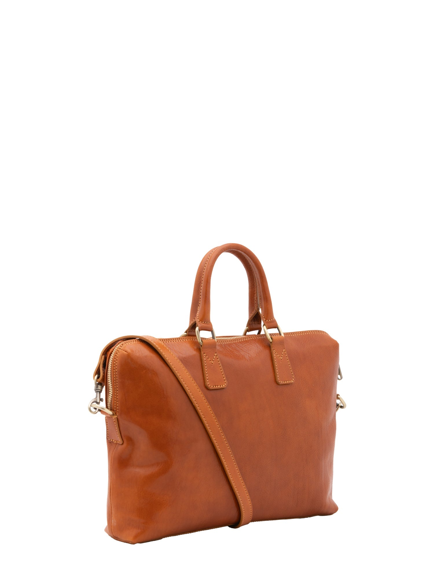 Borsa da lavoro uomo in vera pelle Made in Italy 5565-Cognac I Fratelli