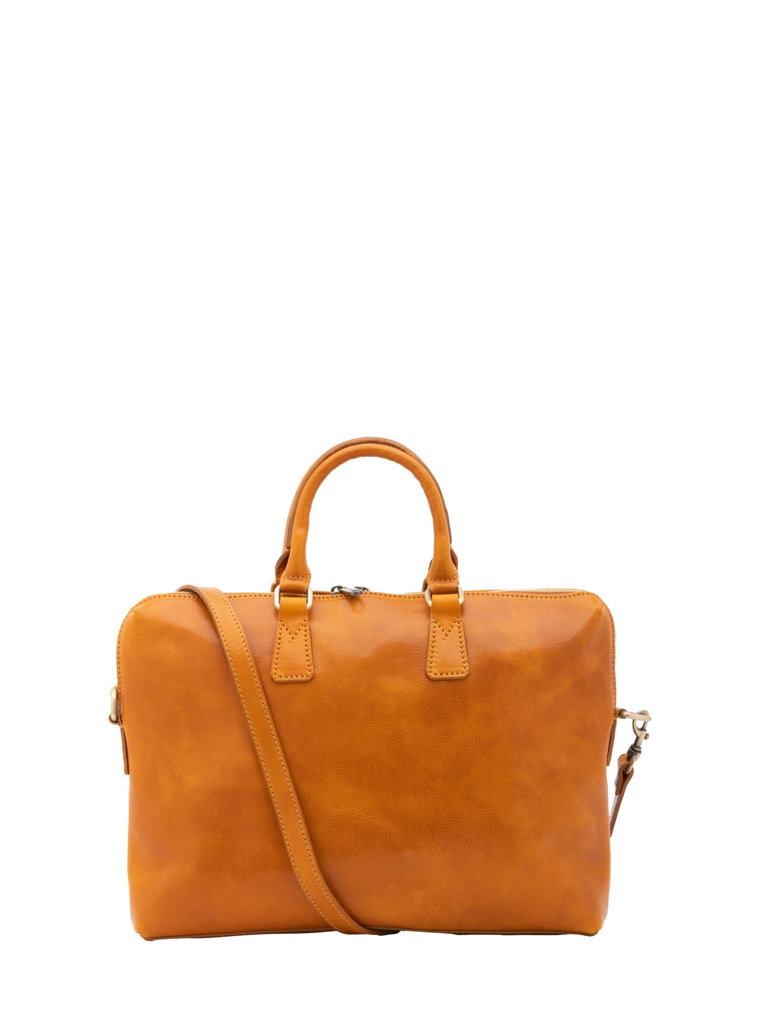 Borsa da lavoro uomo in vera pelle Made in Italy 5565-Senape I Fratelli