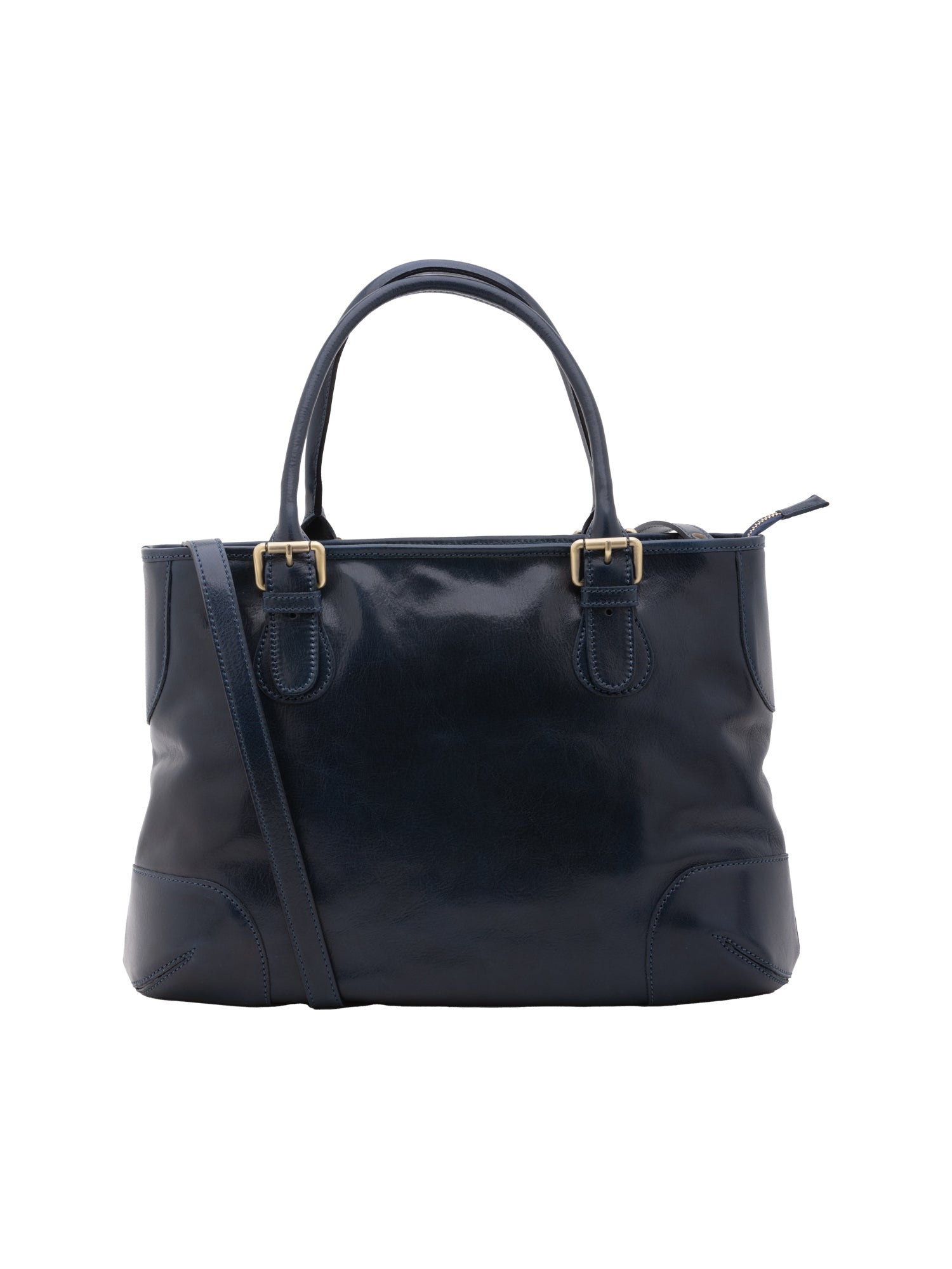 Borsa a tracolla da donna 100% pelle 5566-Blu I Fratelli