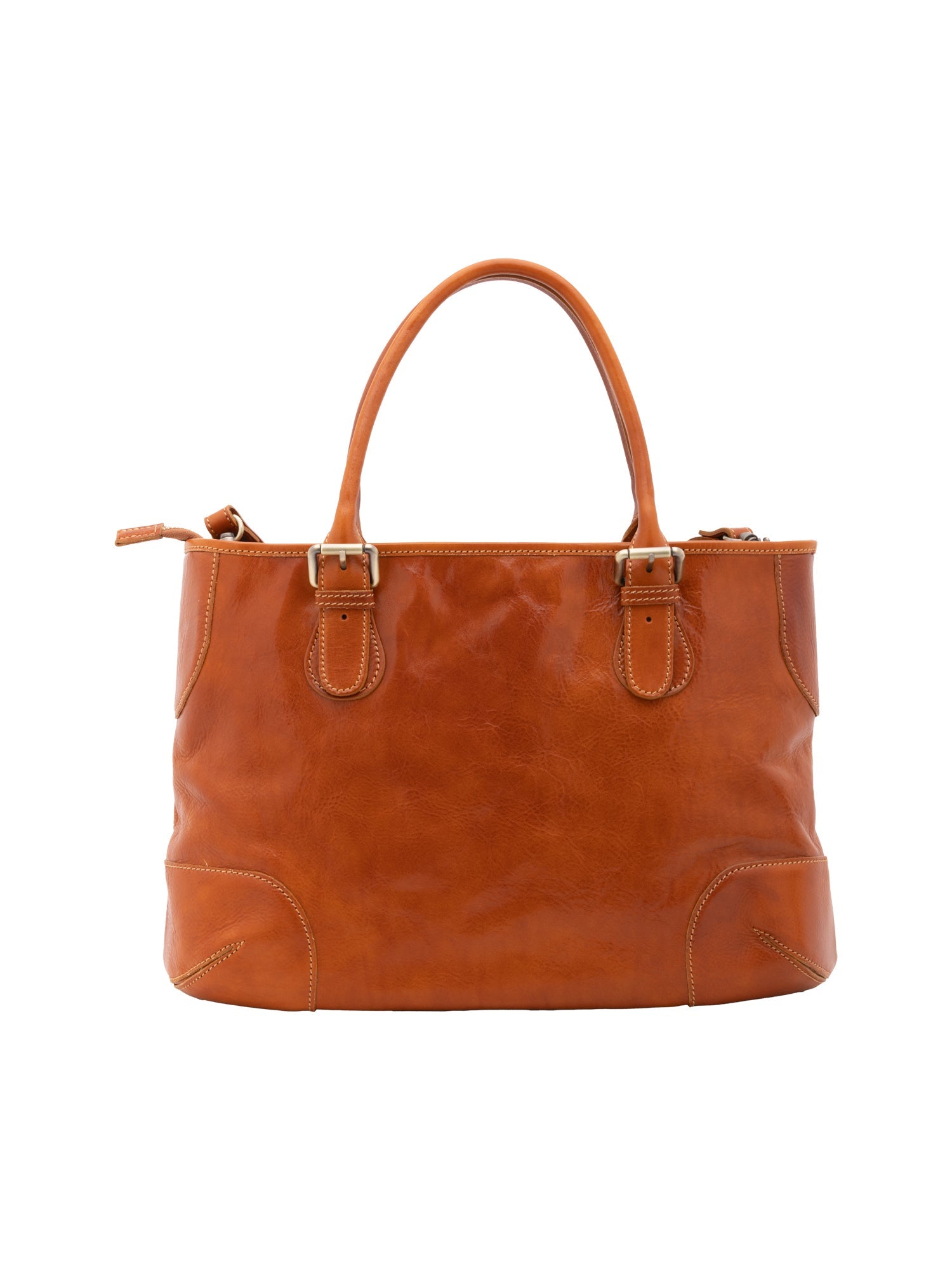 Borsa a tracolla da donna 100% pelle 5566-Cognac I Fratelli