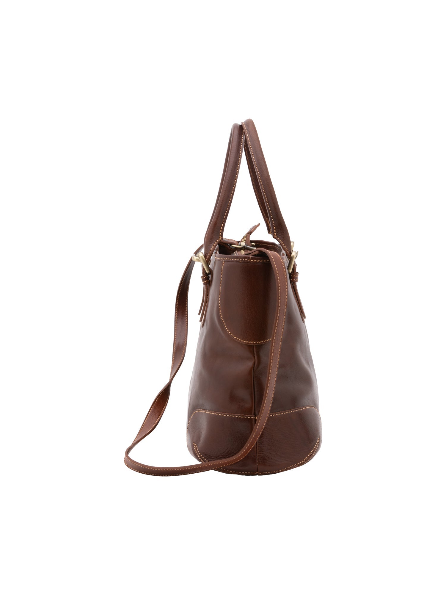 Borsa a tracolla da donna 100% pelle 5566-Marrone I Fratelli