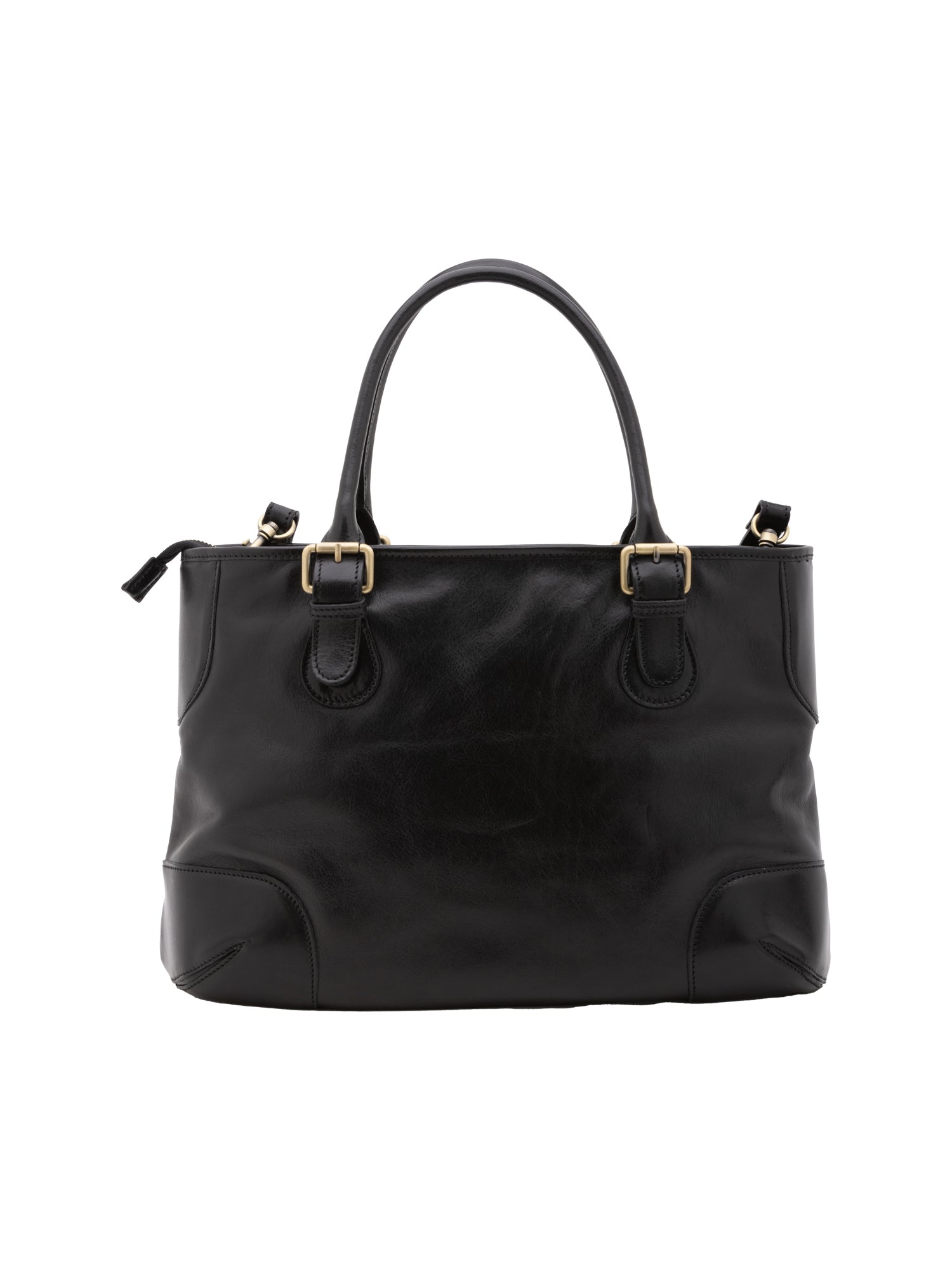 Borsa a tracolla da donna 100% pelle 5566-Nero I Fratelli