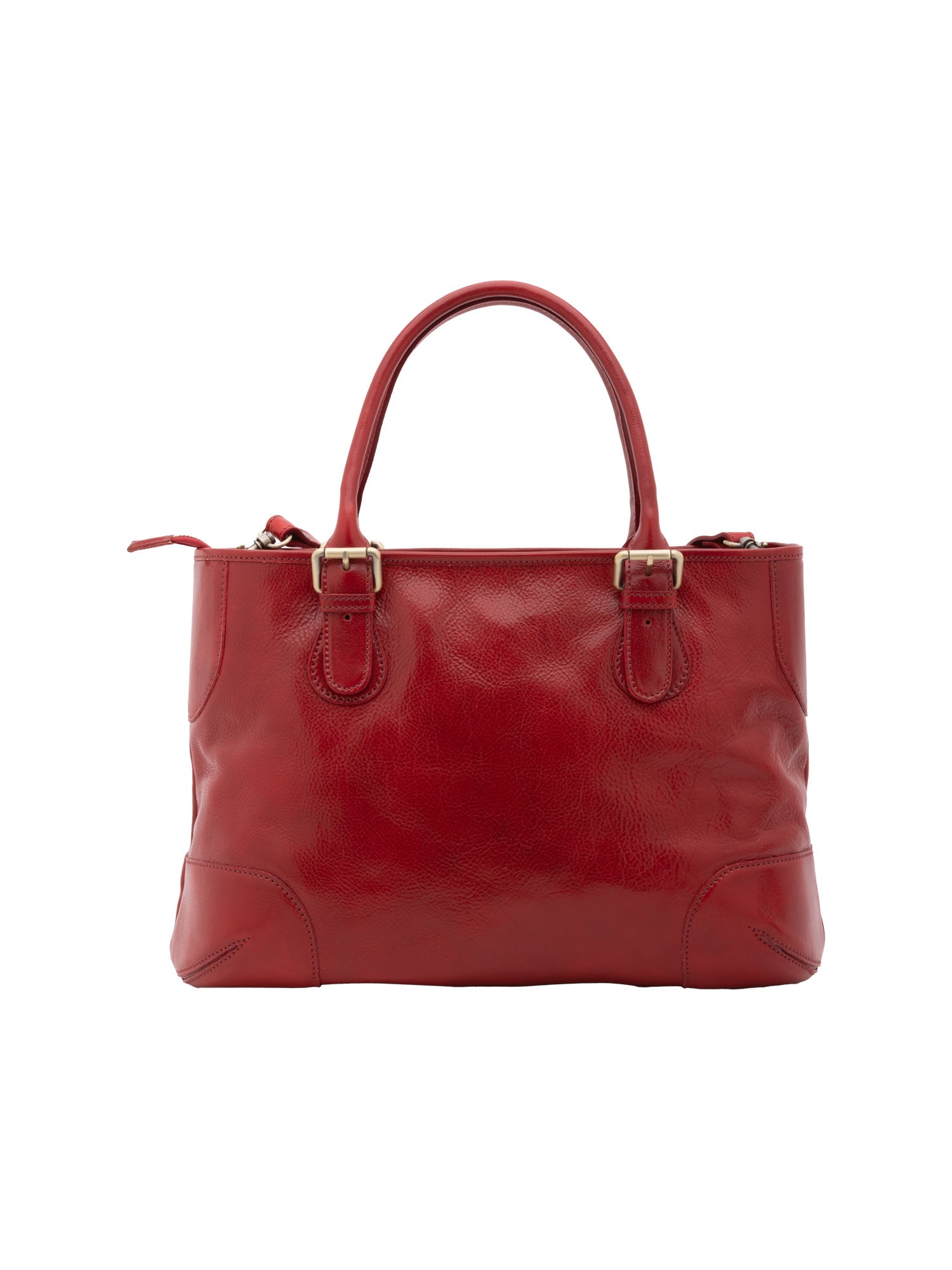 Borsa a tracolla da donna 100% pelle 5566-Rosso I Fratelli