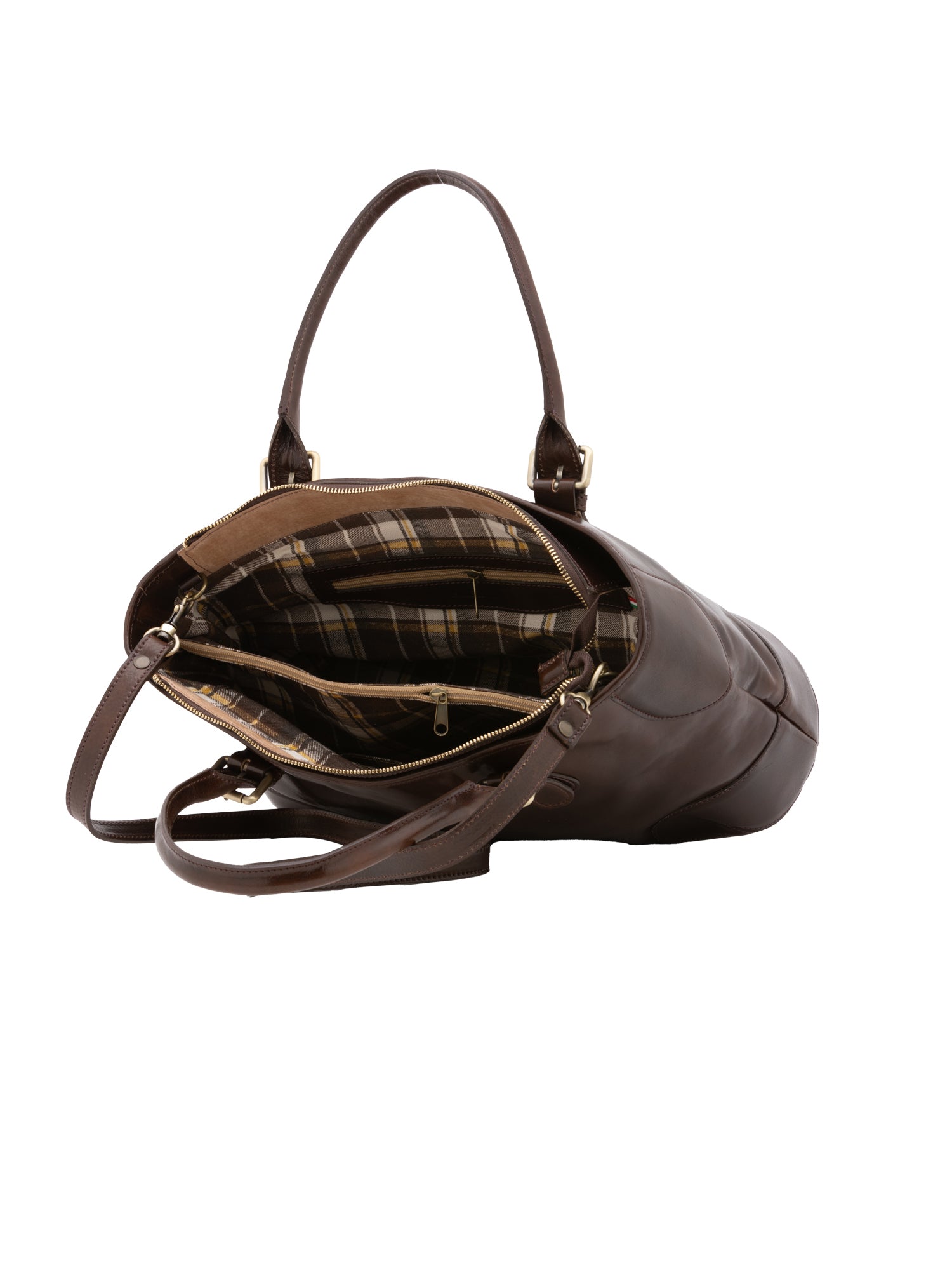 Borsa a tracolla da donna 100% pelle 5566-Tmoro I Fratelli