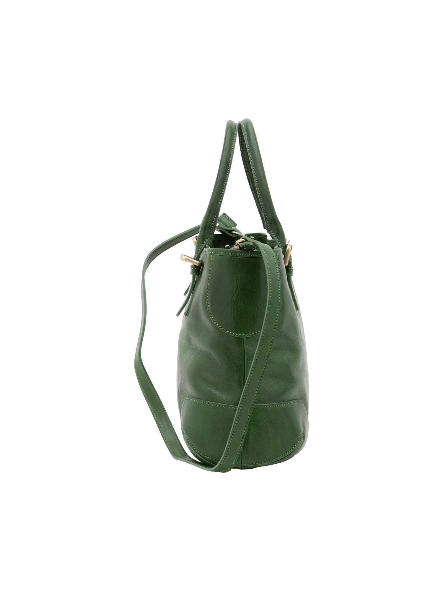 Borsa a tracolla da donna 100% pelle 5566-Verde I Fratelli
