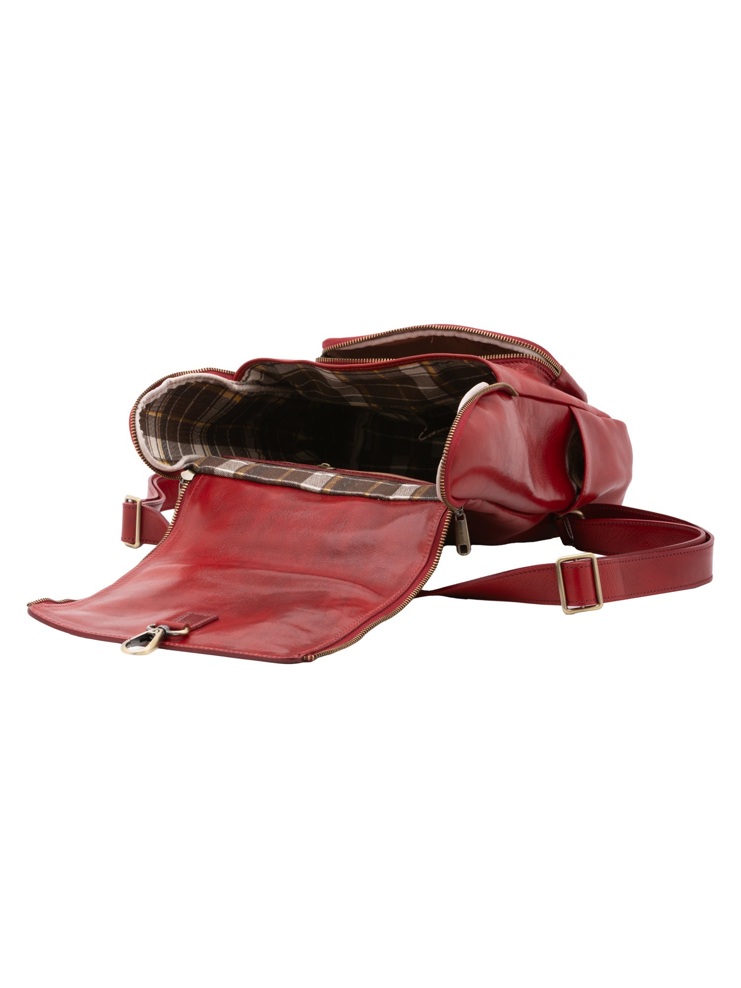 Borsa a spalla da donna Vera pelle 5567-Rosso I Fratelli