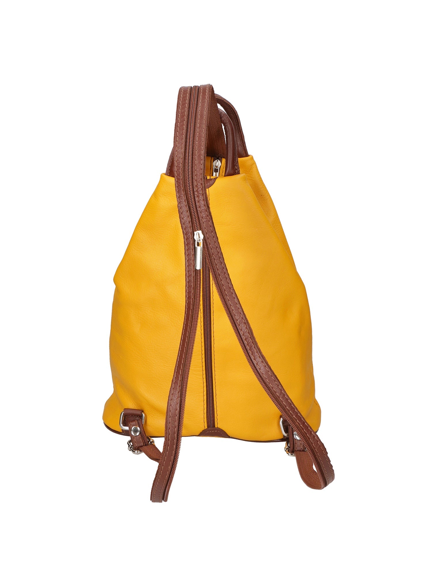 Erika Zaino da donna in vera pelle Casual 80072-SENAPE-MARRONE Chiara Ferretti