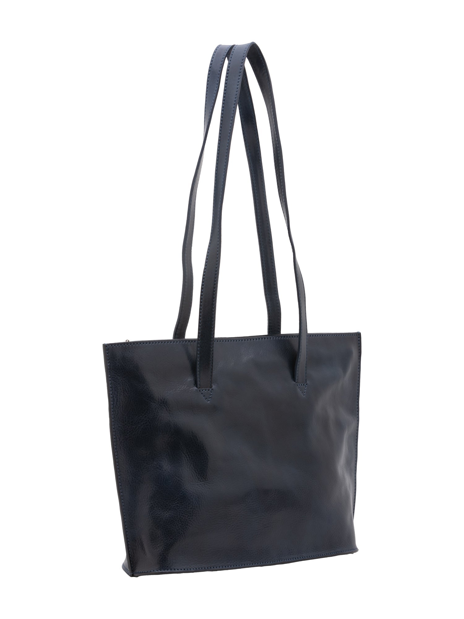 Borsa a spalla da donna 100% pelle 5572-Blu I Fratelli