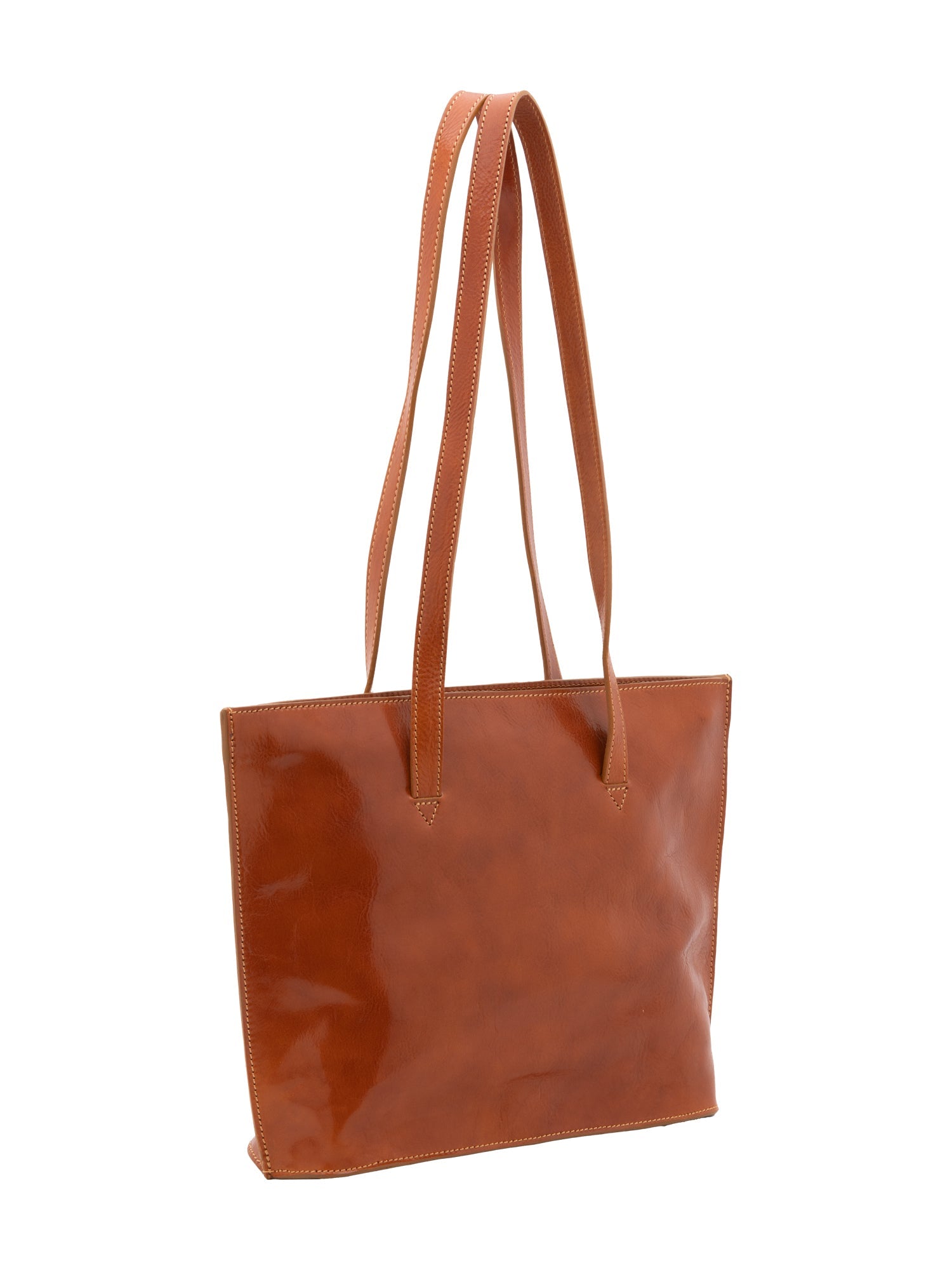 Borsa a spalla da donna 100% pelle 5572-Cognac I Fratelli