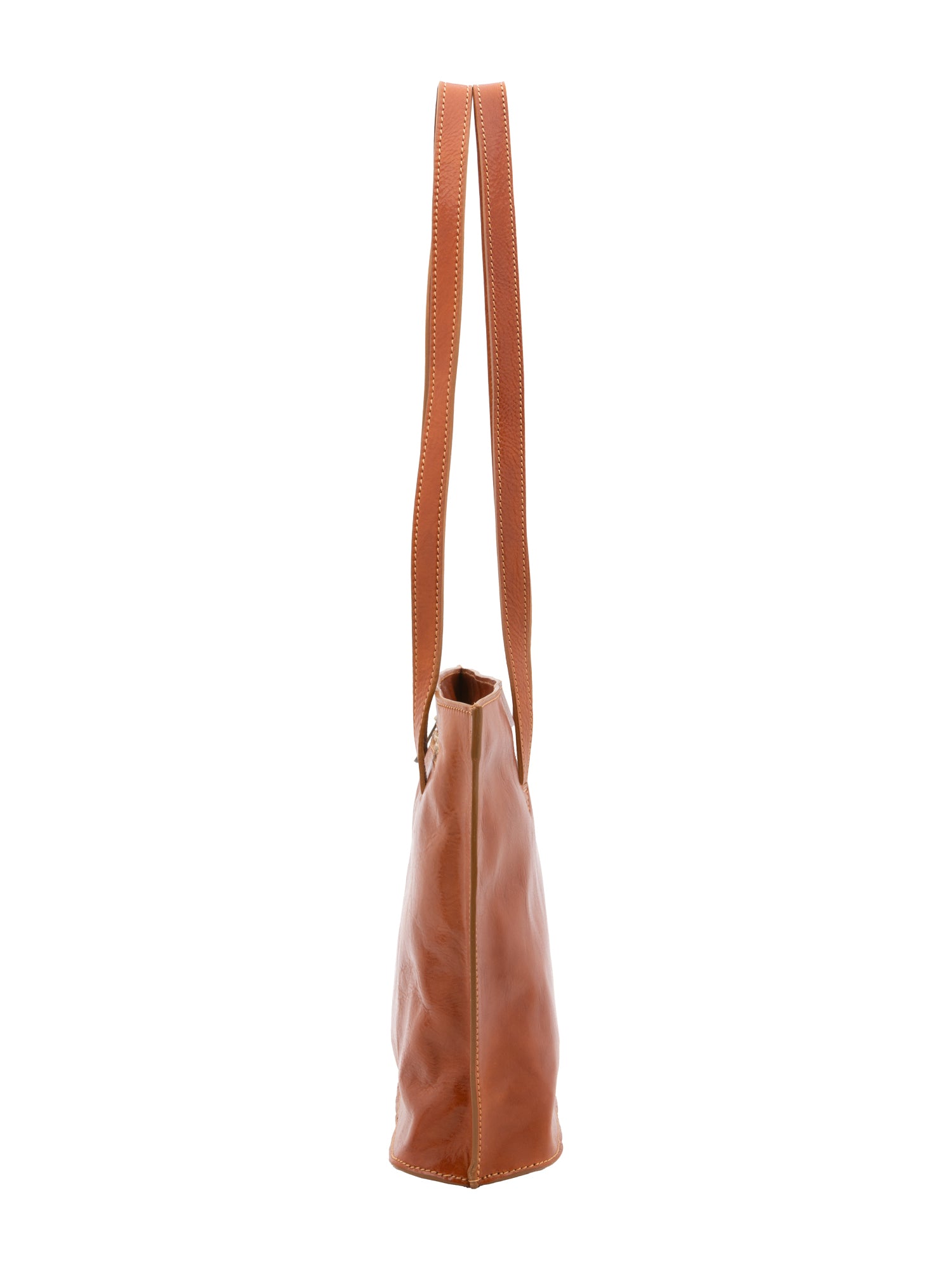 Borsa a spalla da donna 100% pelle 5572-Cognac I Fratelli
