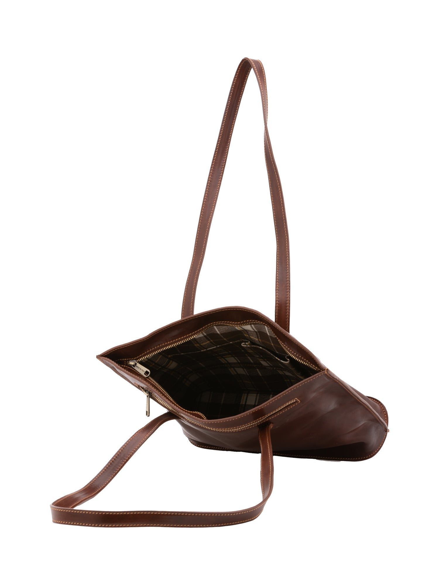 Borsa a spalla da donna 100% pelle 5572-Marrone I Fratelli