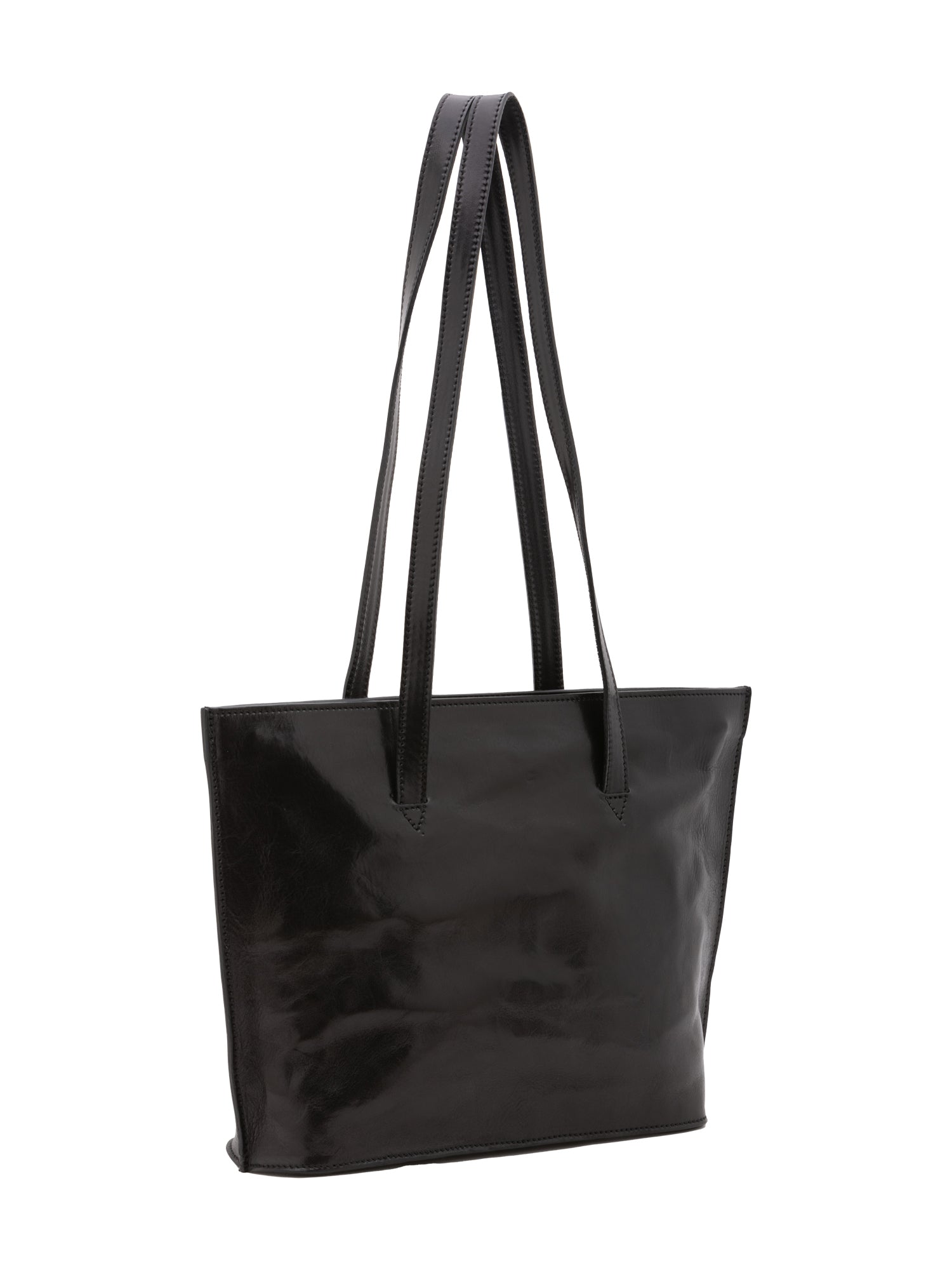 Borsa a spalla da donna 100% pelle 5572-Nero I Fratelli