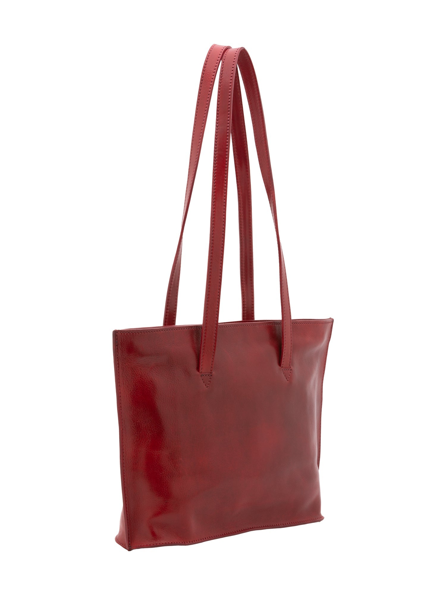 Borsa a spalla da donna 100% pelle 5572-Rosso I Fratelli