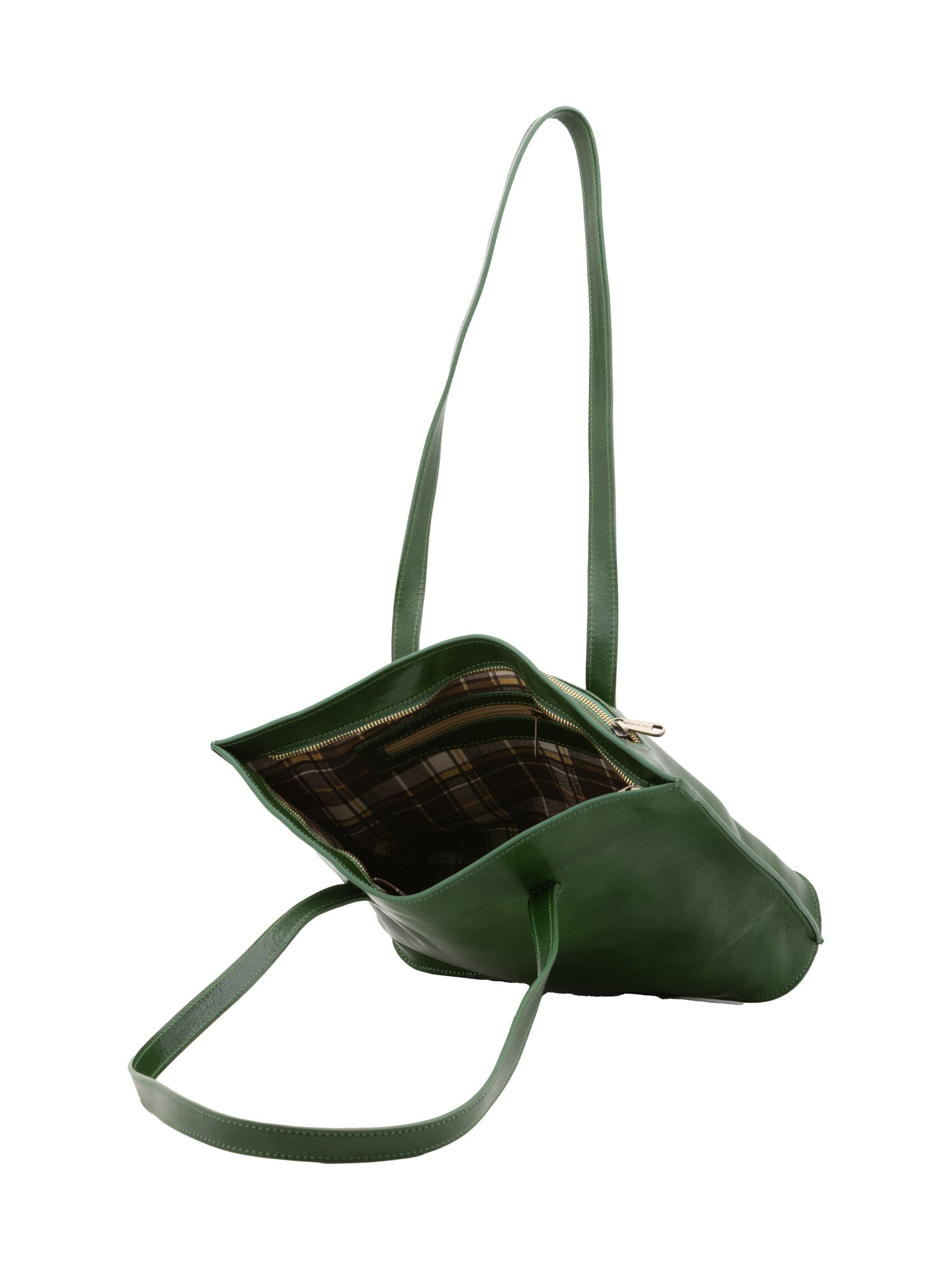 Borsa a spalla da donna 100% pelle 5572-Verde I Fratelli
