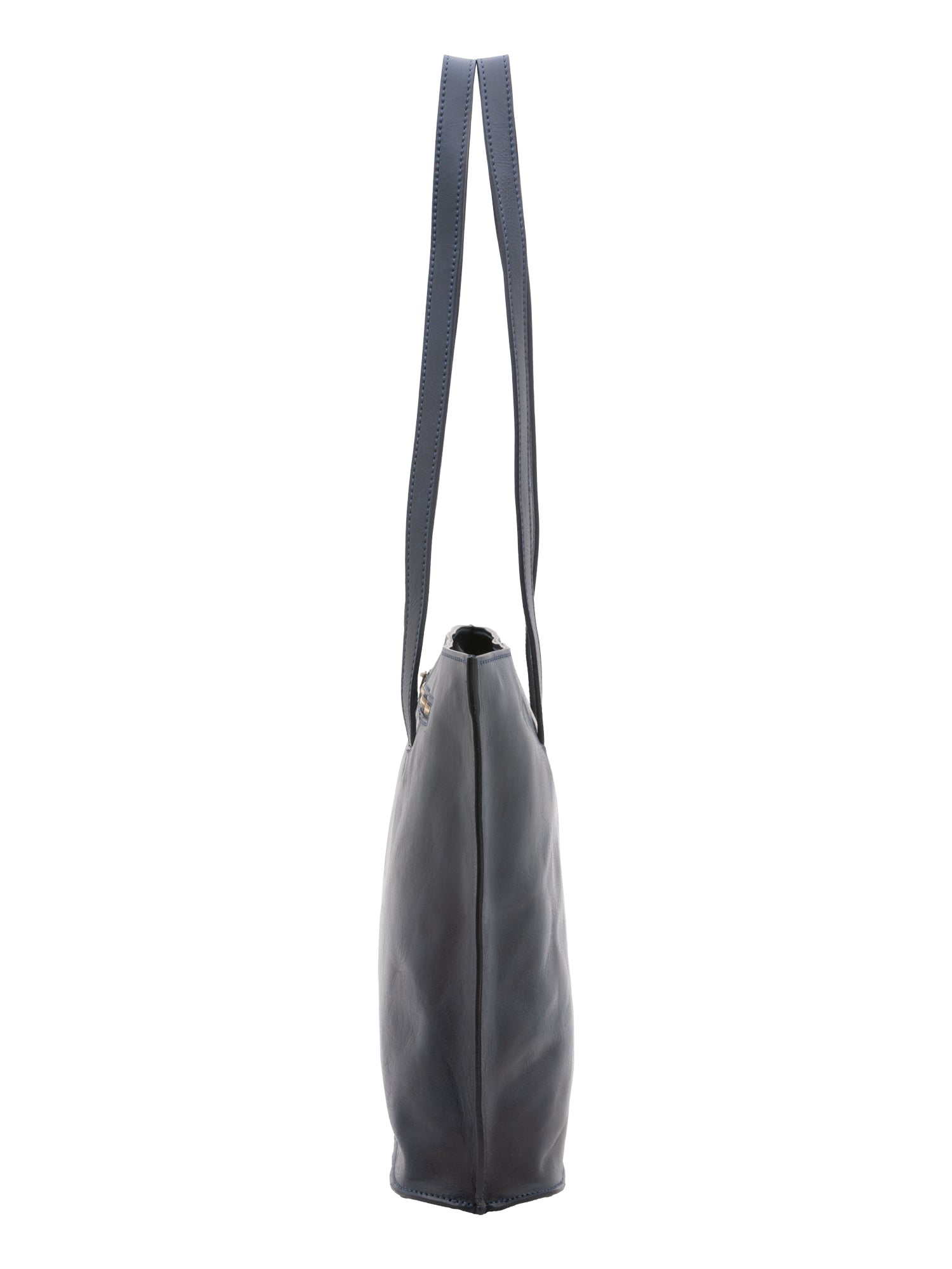 Borsa a spalla da donna 100% pelle 5573-Blu I Fratelli
