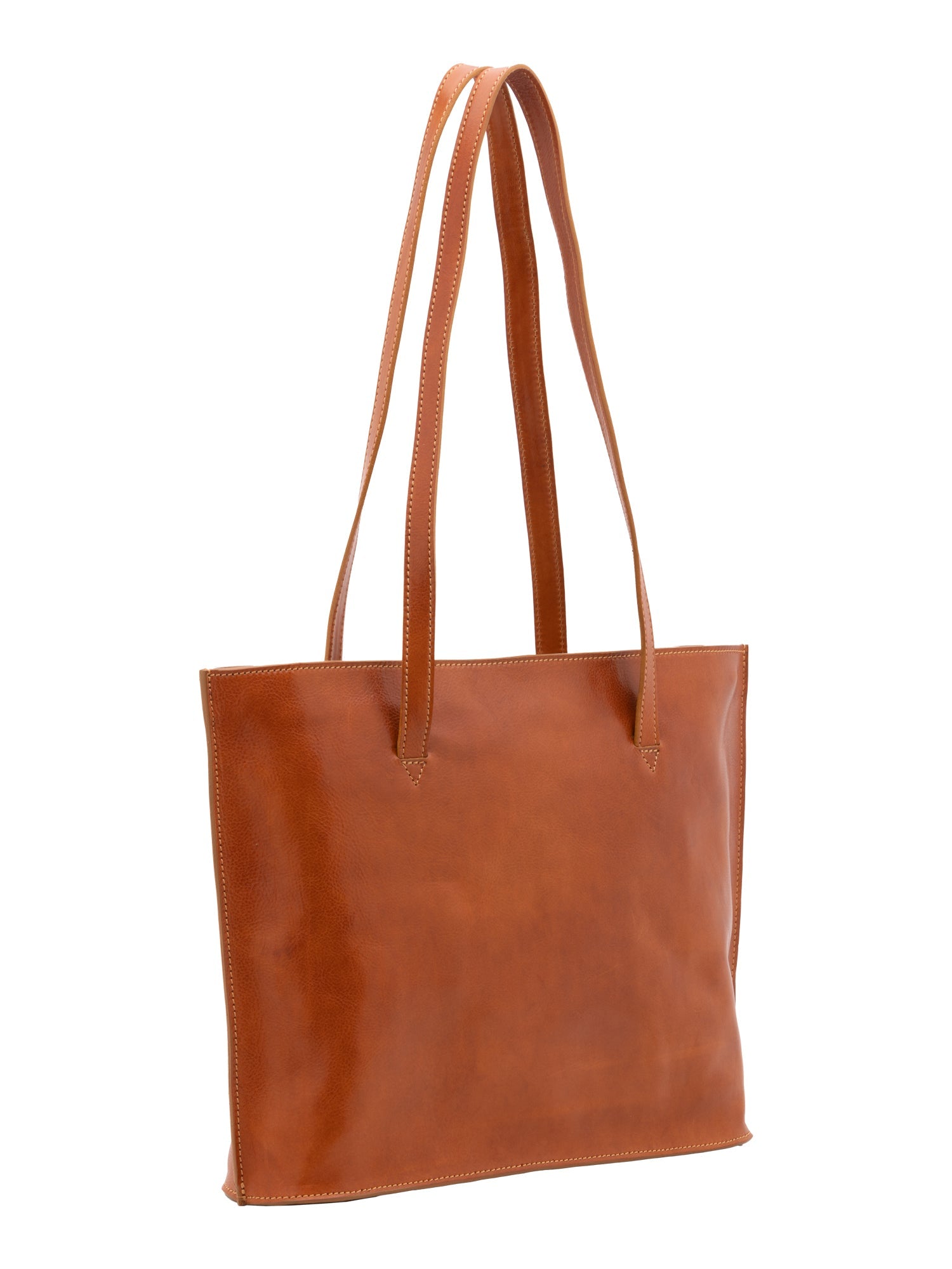 Borsa a spalla da donna 100% pelle 5573-Cognac I Fratelli