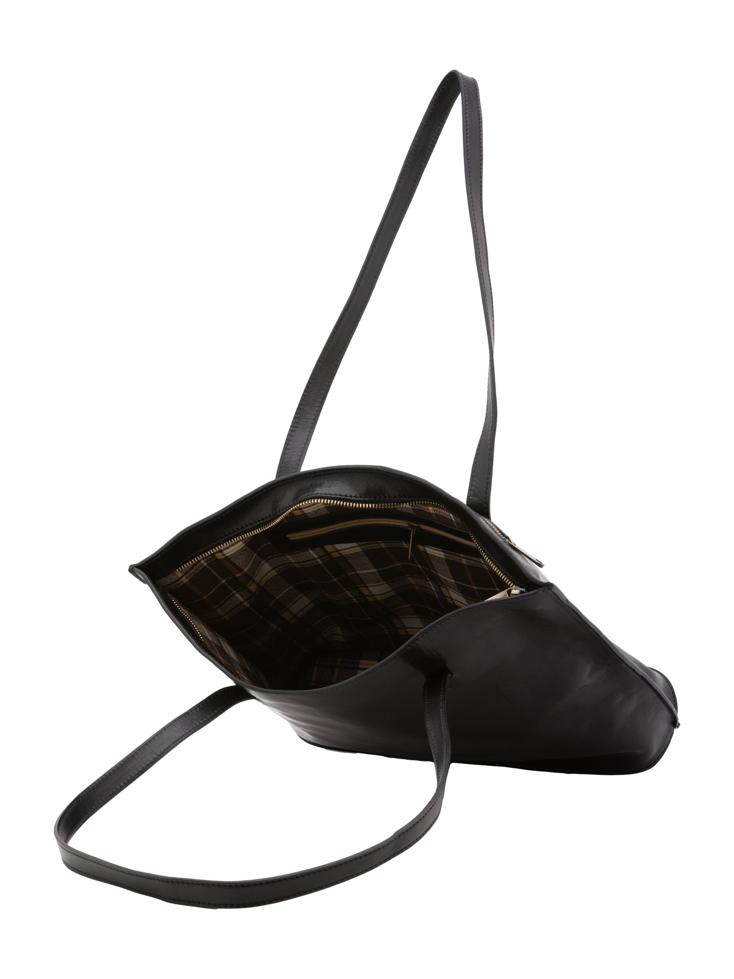 Borsa a spalla da donna 100% pelle 5573-Nero I Fratelli