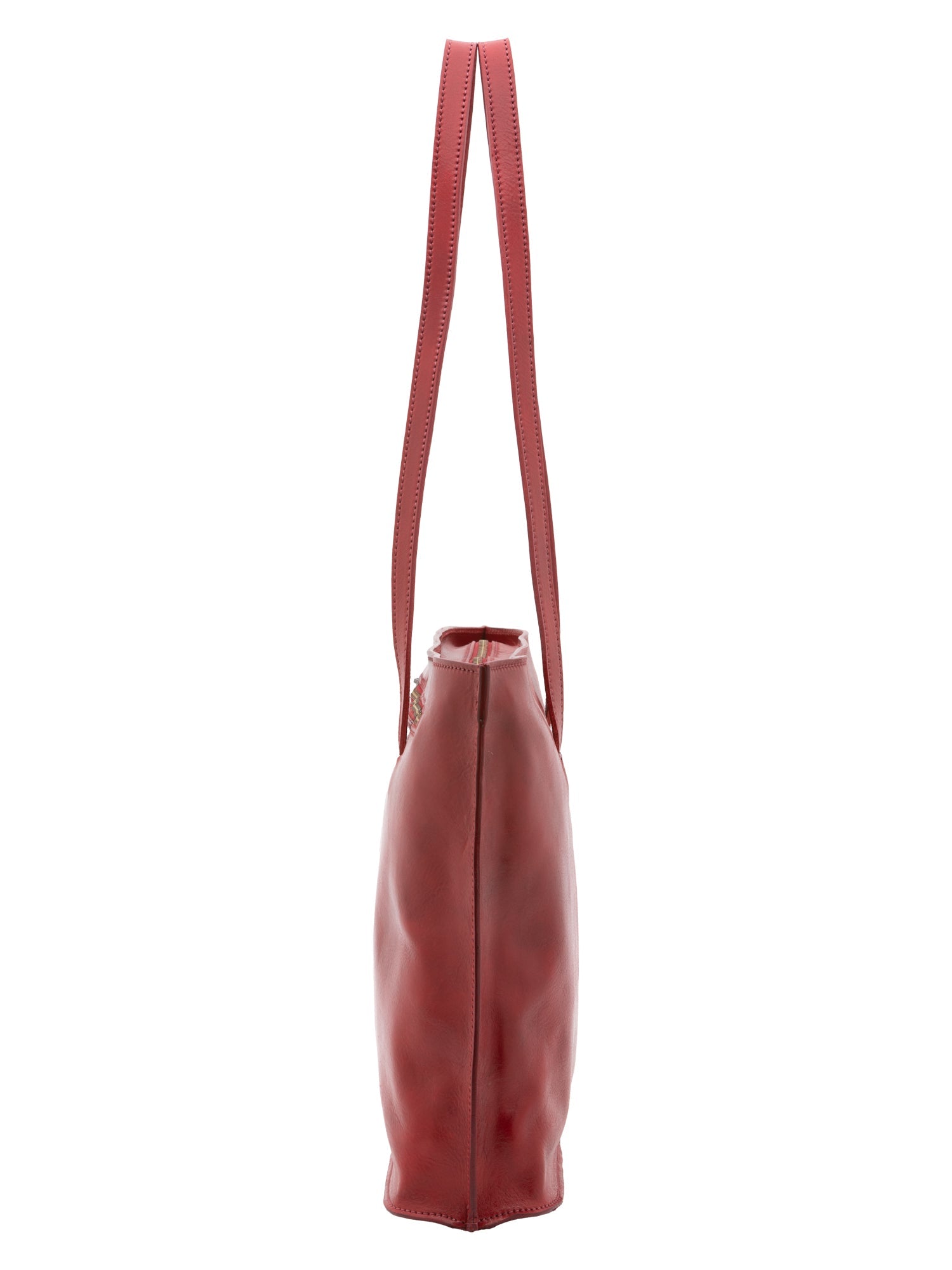 Borsa a spalla da donna 100% pelle 5573-Rosso I Fratelli