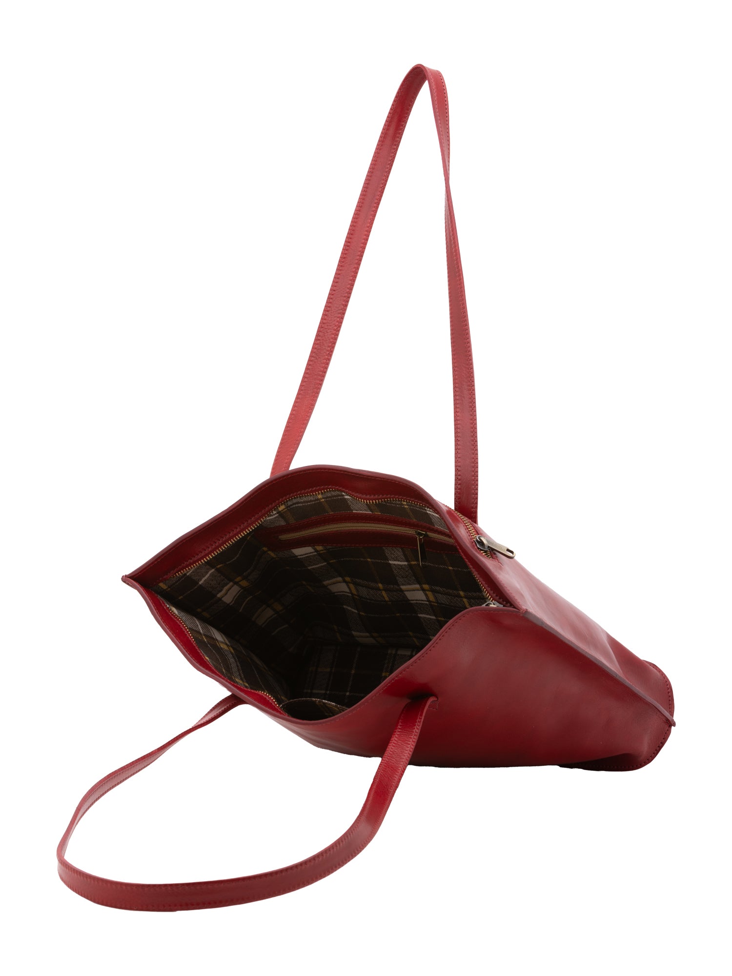 Borsa a spalla da donna 100% pelle 5573-Rosso I Fratelli