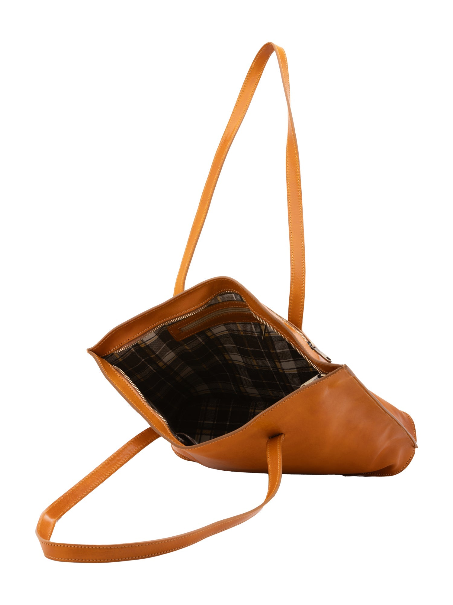 Borsa a spalla da donna 100% pelle 5573-Senape I Fratelli