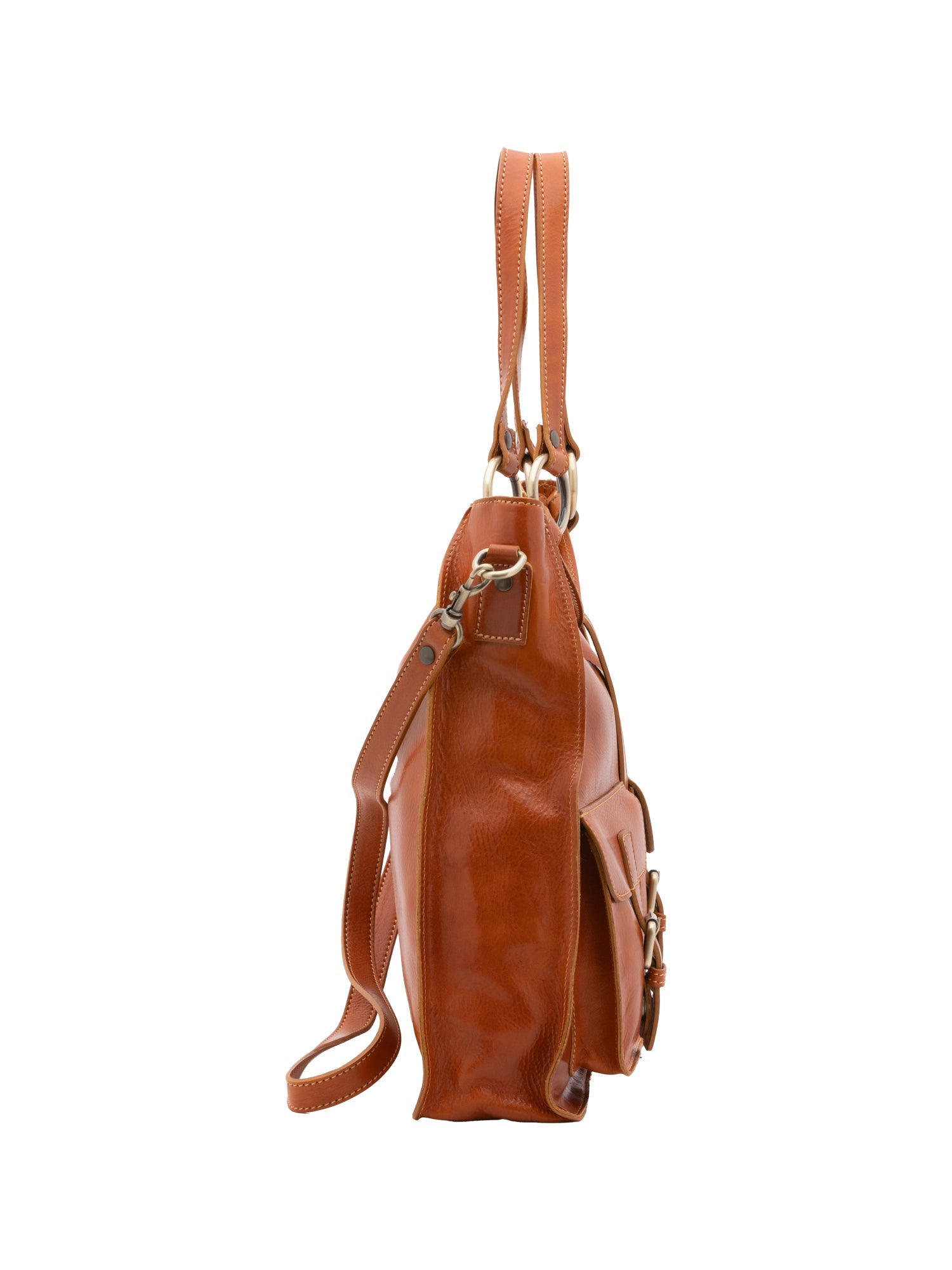 Borsa a spalla da donna Vera pelle 5574-Cognac I Fratelli