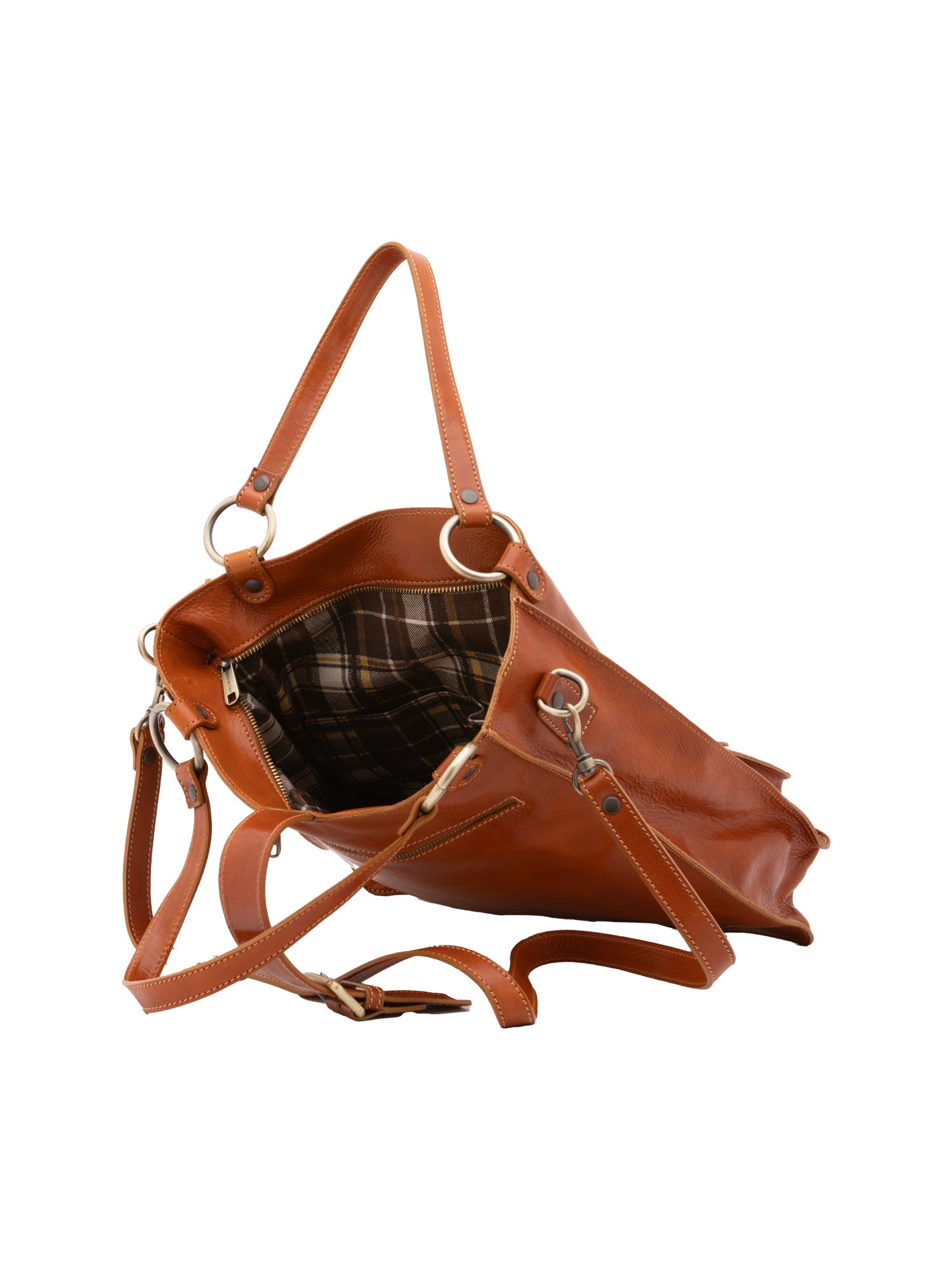 Borsa a spalla da donna Vera pelle 5574-Cognac I Fratelli