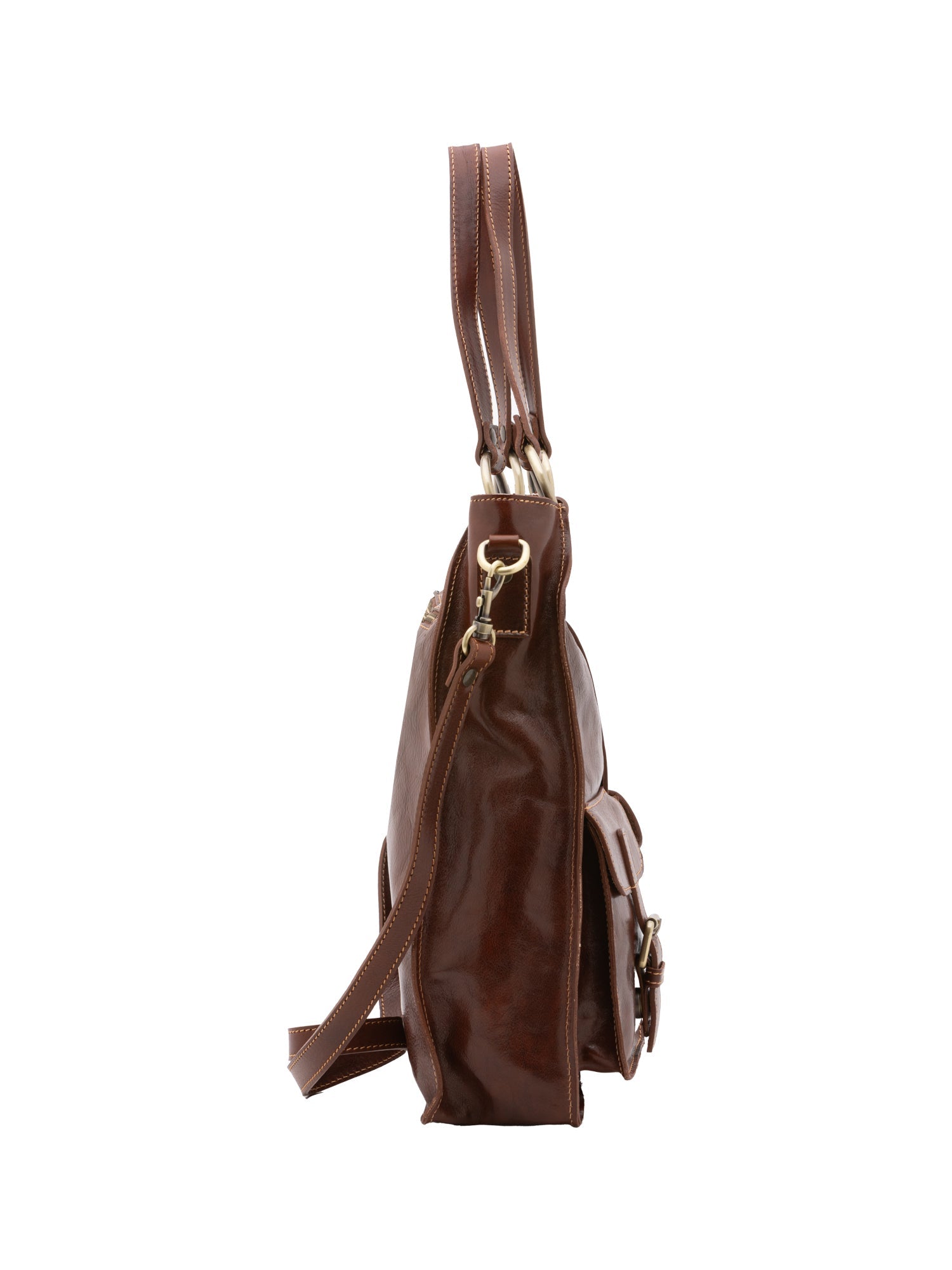 Borsa a spalla da donna Vera pelle 5574-Marrone I Fratelli