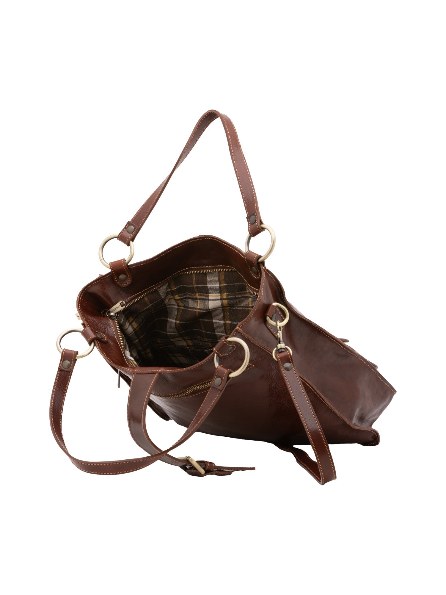 Borsa a spalla da donna Vera pelle 5574-Marrone I Fratelli