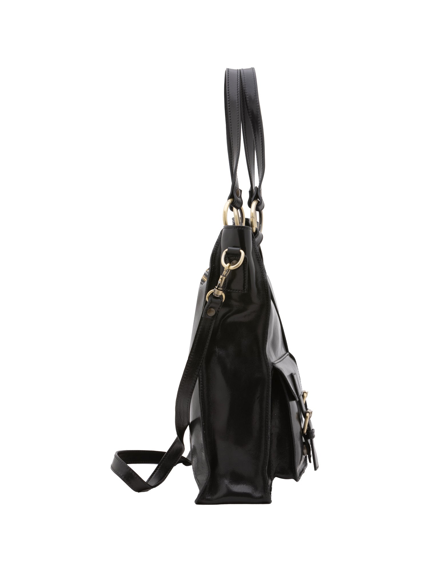 Borsa a spalla da donna Vera pelle 5574-Nero I Fratelli