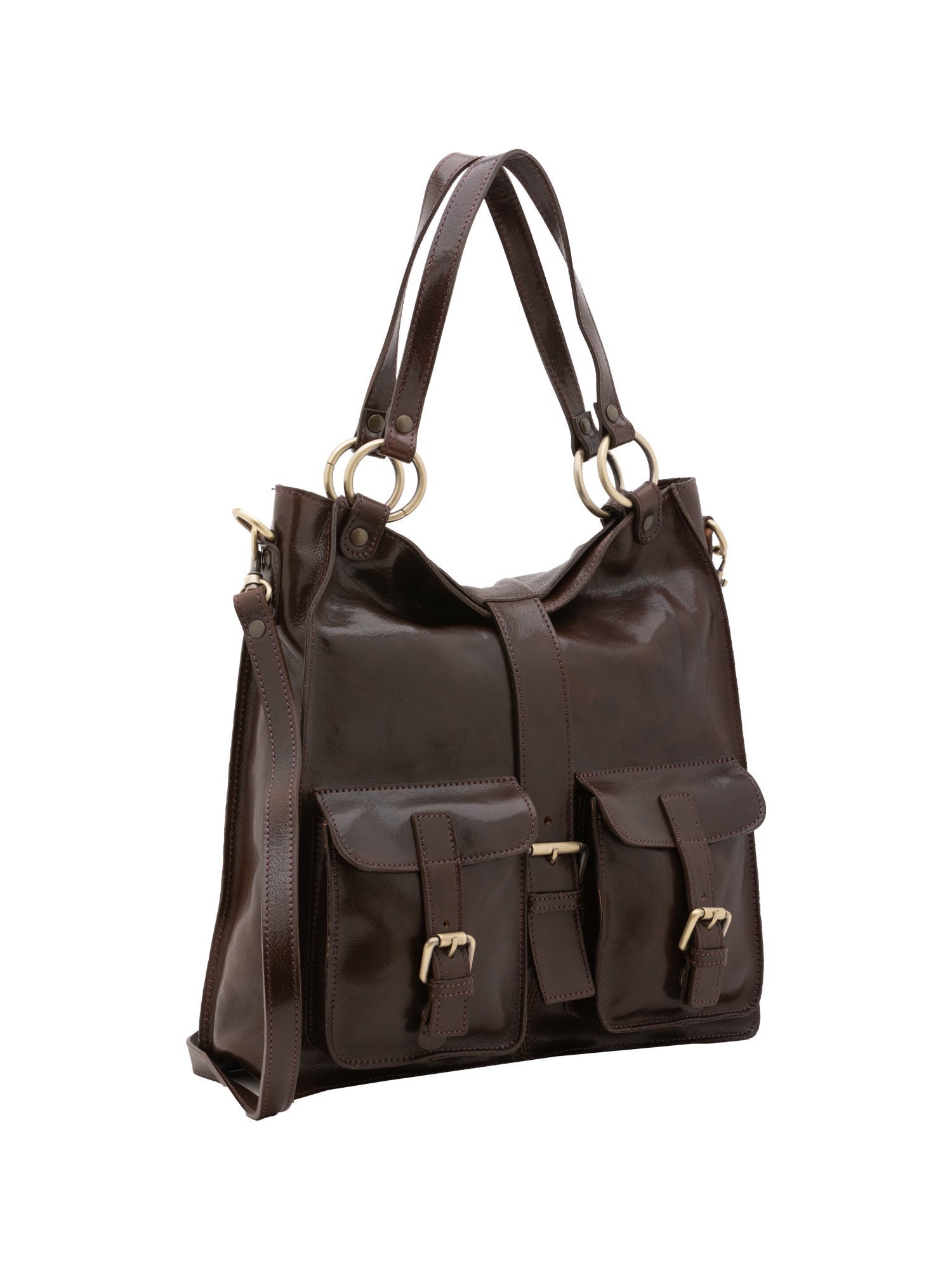 Borsa a spalla da donna Vera pelle 5574-Tmoro I Fratelli