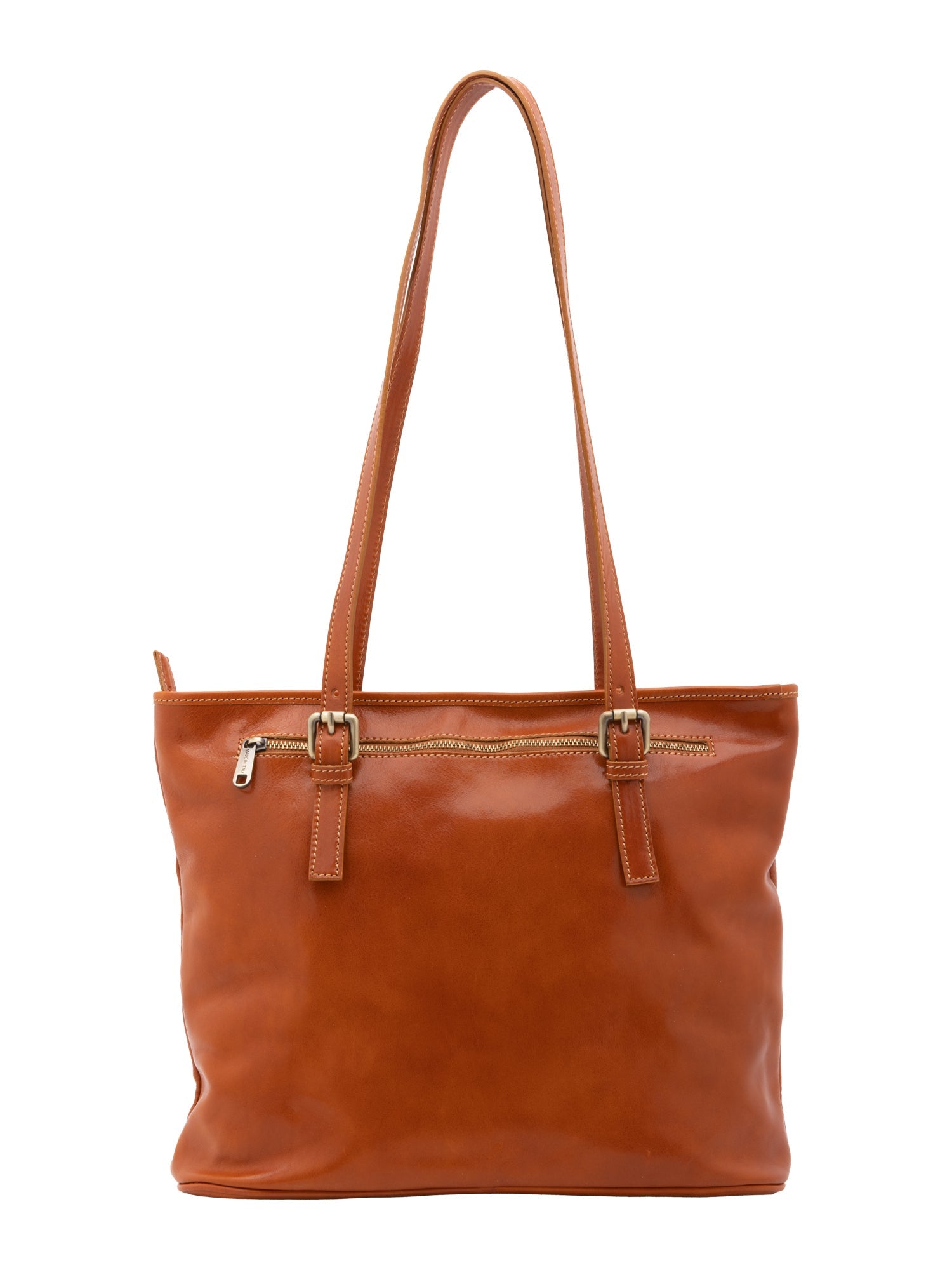 Borsa a spalla da donna 100% vera pelle 5576-Cognac I Fratelli