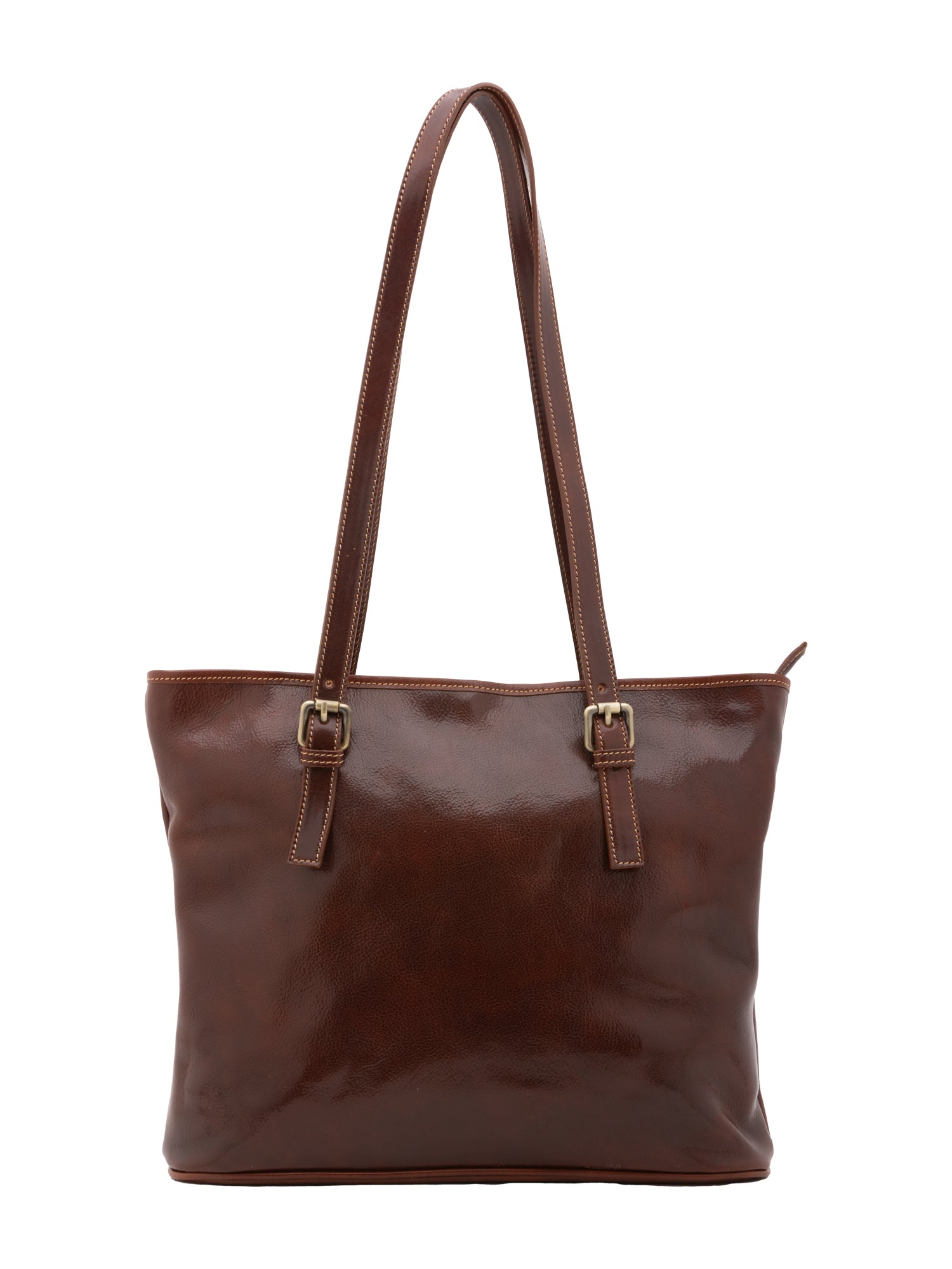 Borsa a spalla da donna 100% vera pelle 5576-Marrone I Fratelli