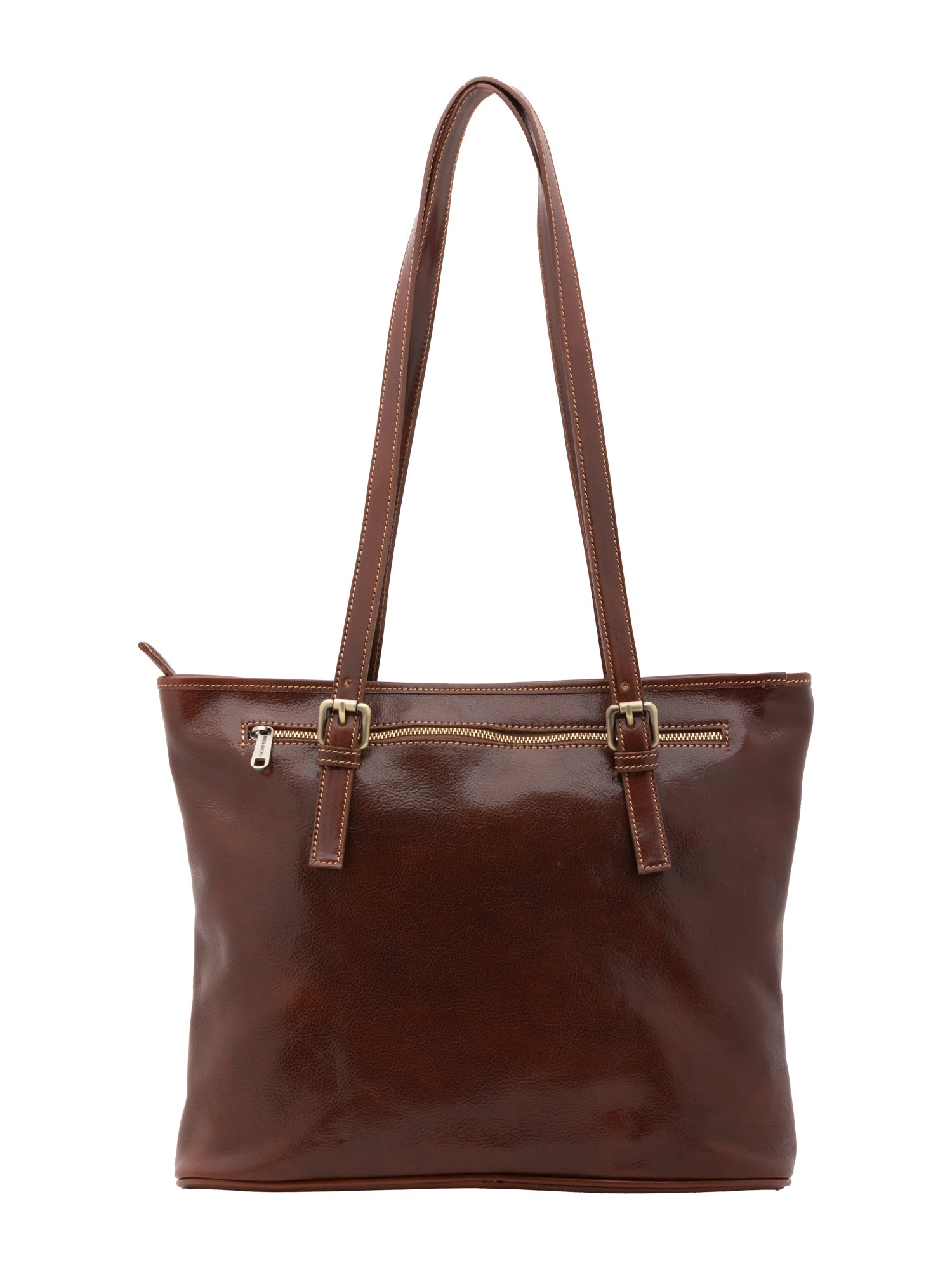 Borsa a spalla da donna 100% vera pelle 5576-Marrone I Fratelli