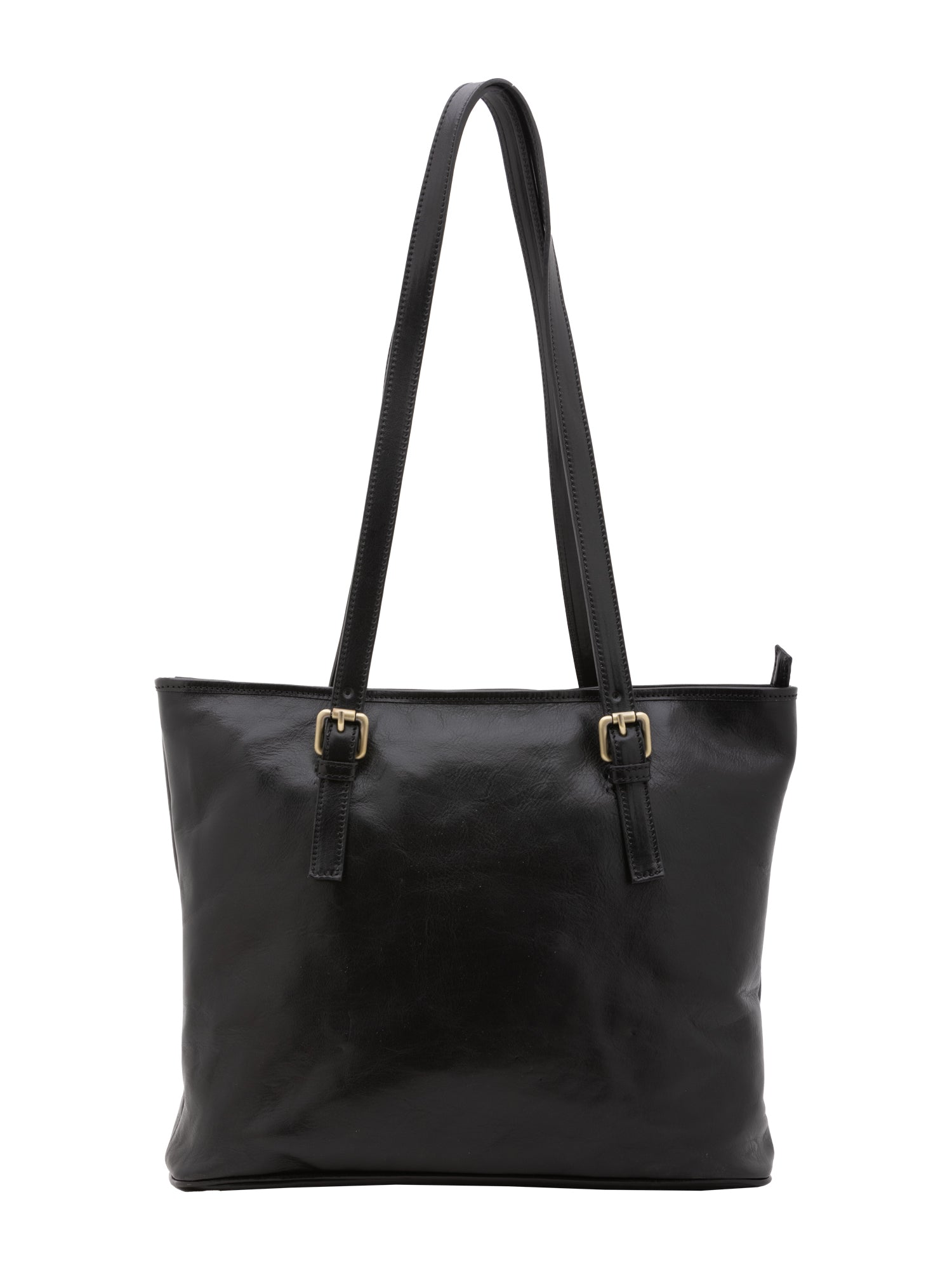 Borsa a spalla da donna 100% vera pelle 5576-Nero I Fratelli