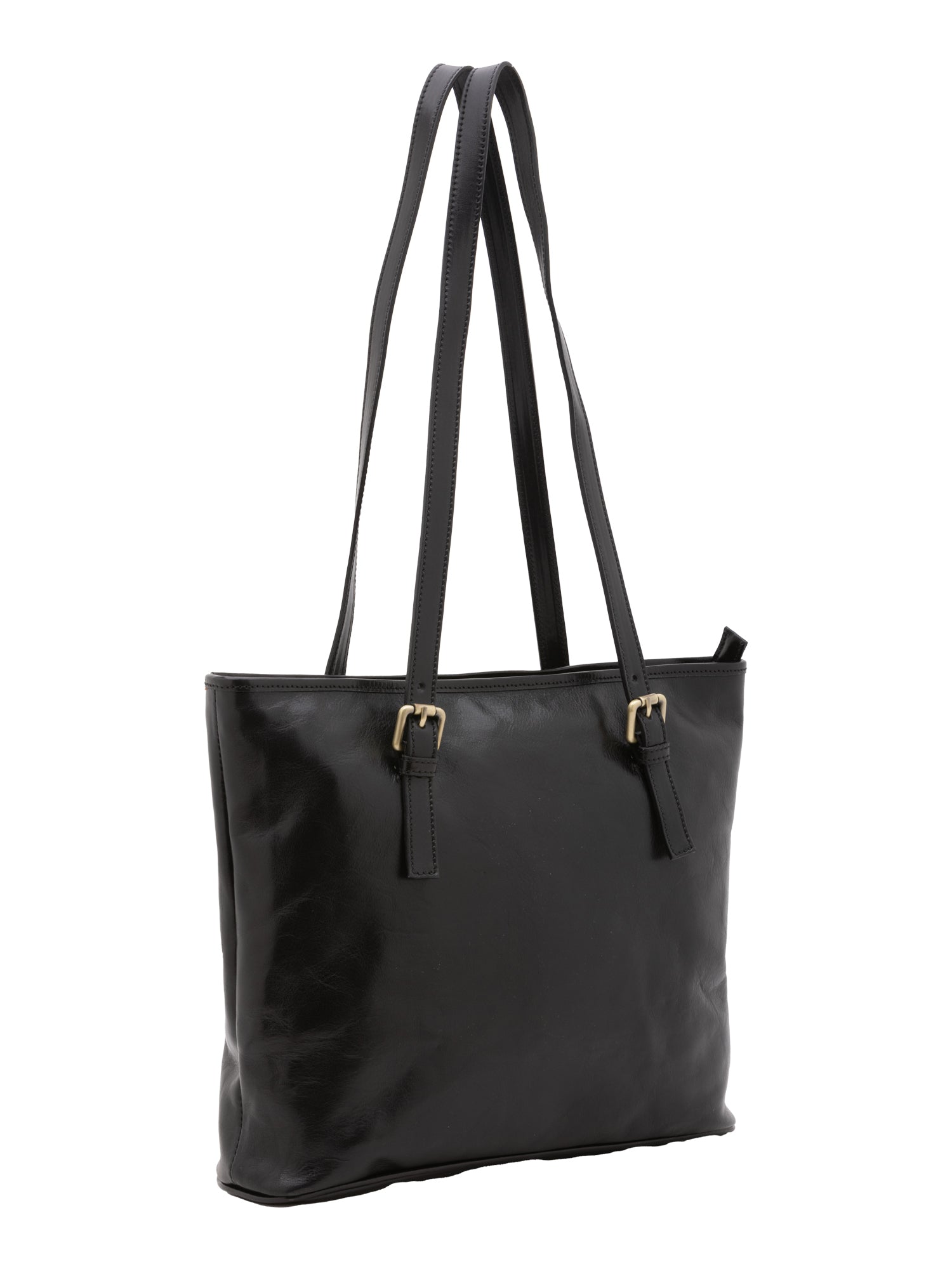 Borsa a spalla da donna 100% vera pelle 5576-Nero I Fratelli