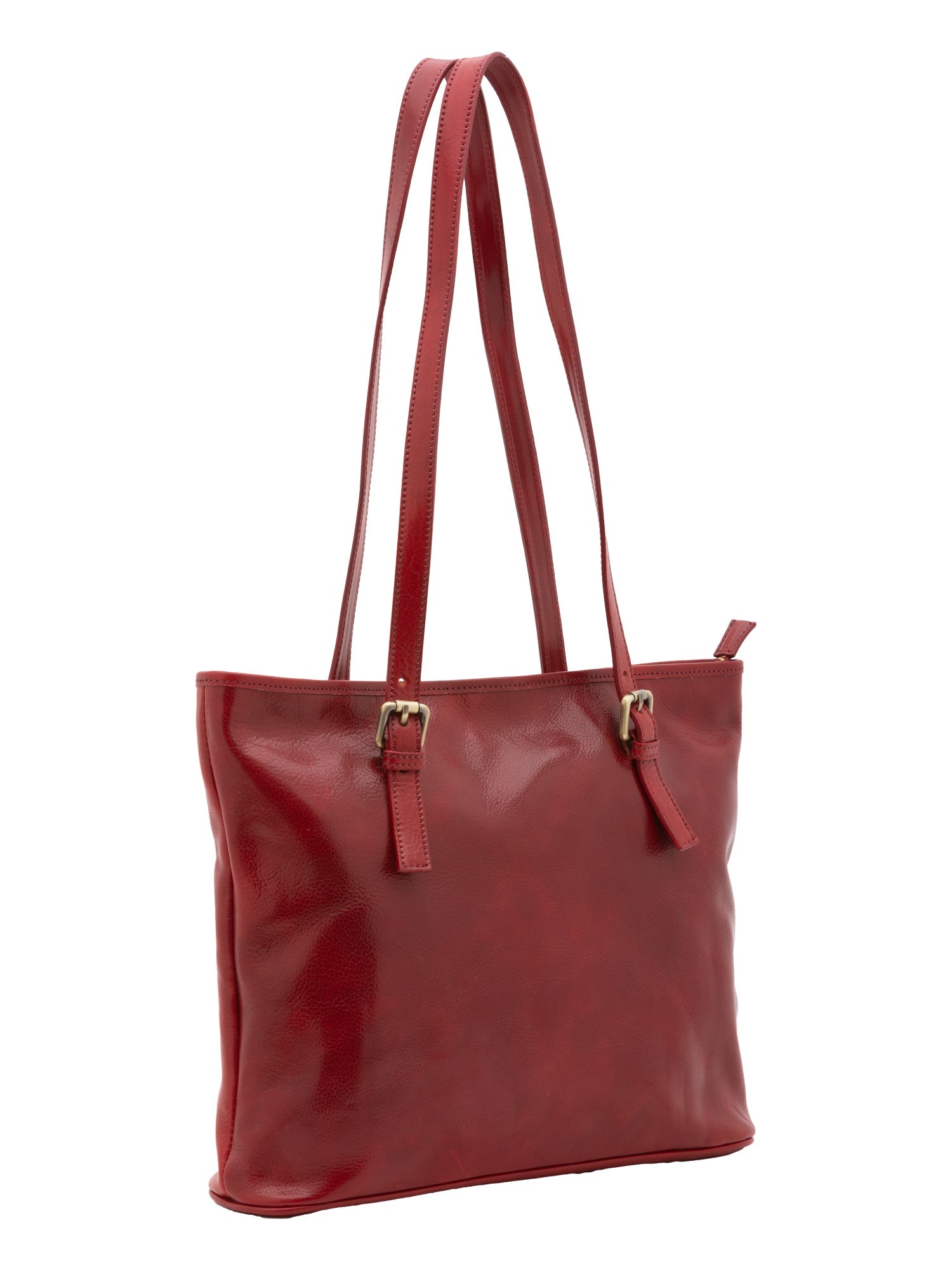 Borsa a spalla da donna 100% vera pelle 5576-Rosso I Fratelli