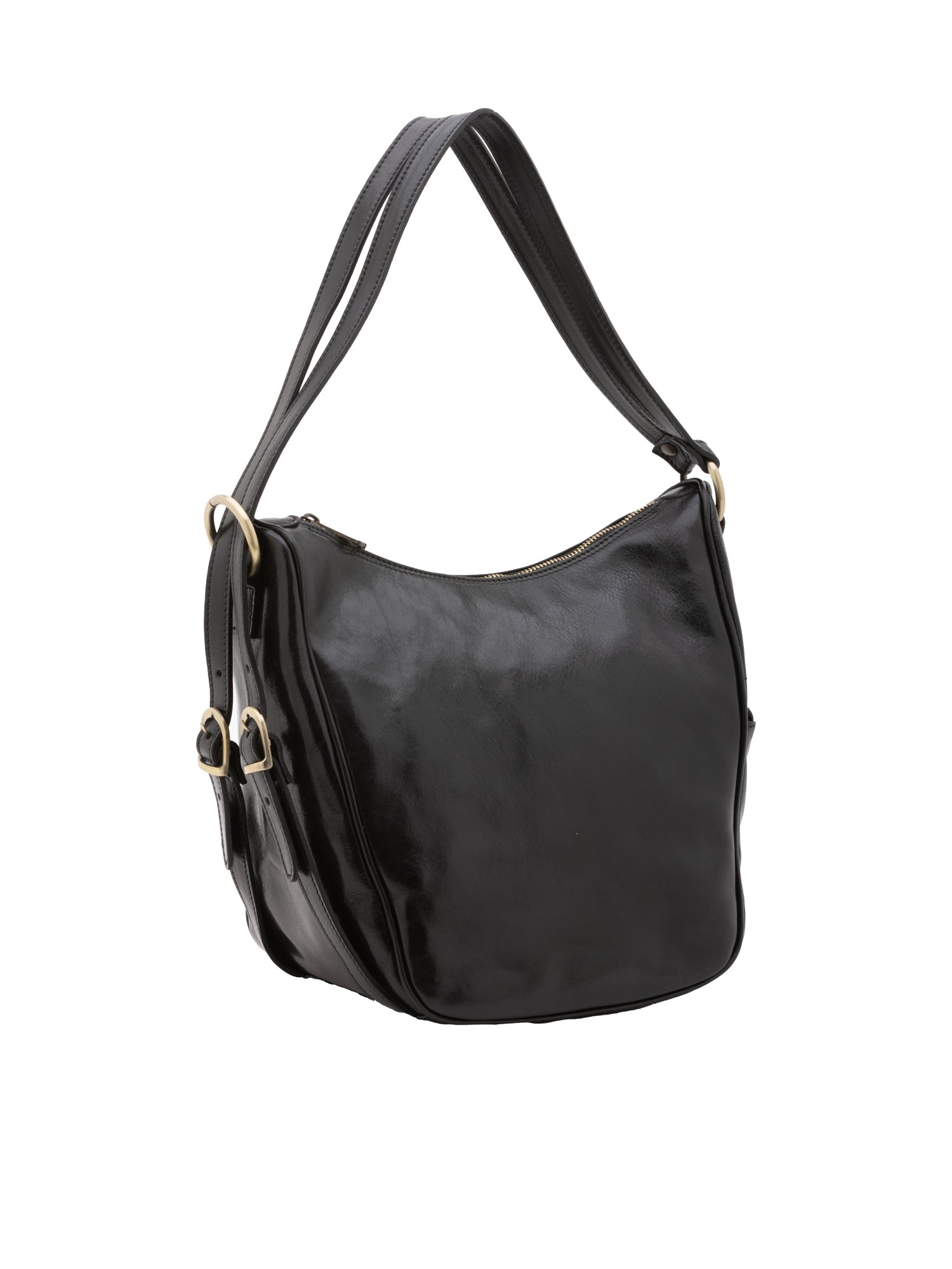 Borsa a spalla da donna Vera pelle 5577-Nero I Fratelli