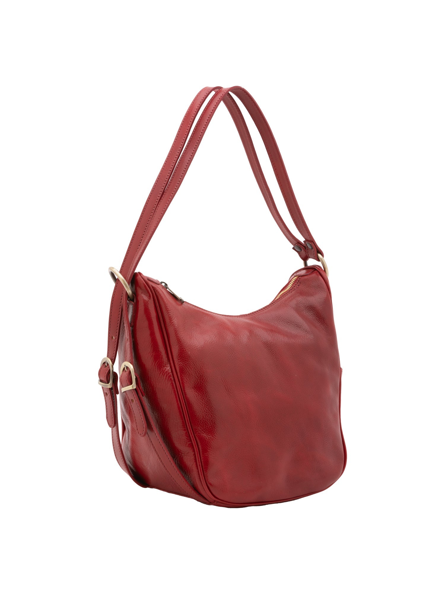 Borsa a spalla da donna Vera pelle 5577-Rosso I Fratelli