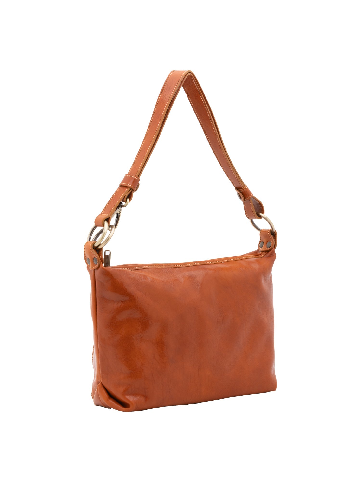 Borsa a spalla da donna 100% pelle 5578-Cognac I Fratelli