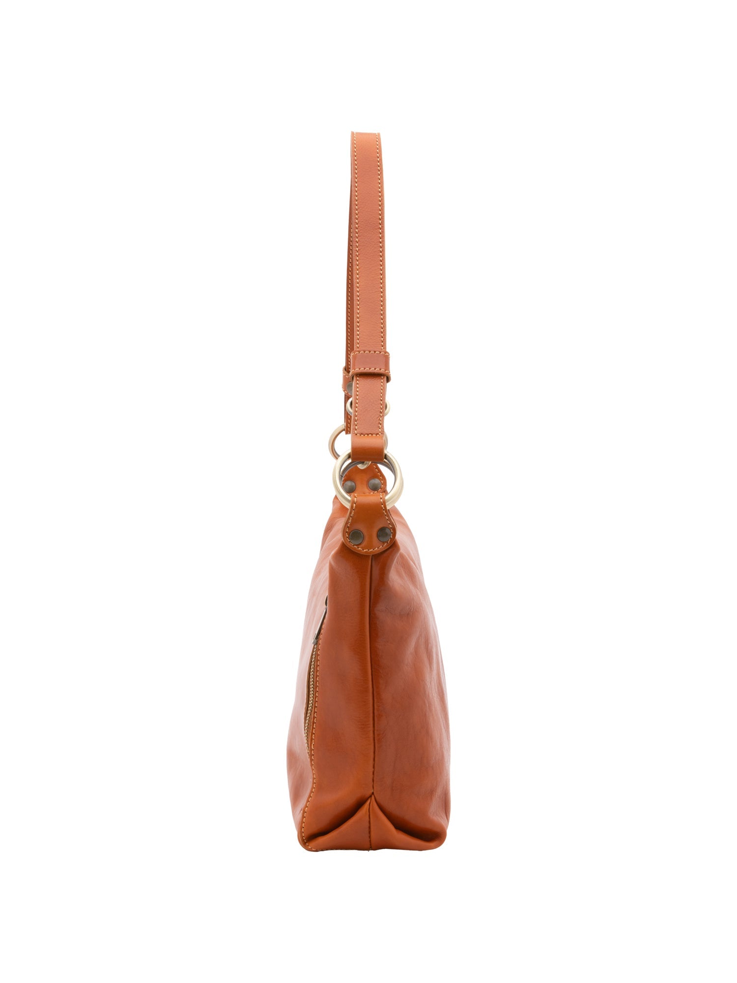 Borsa a spalla da donna 100% pelle 5578-Cognac I Fratelli