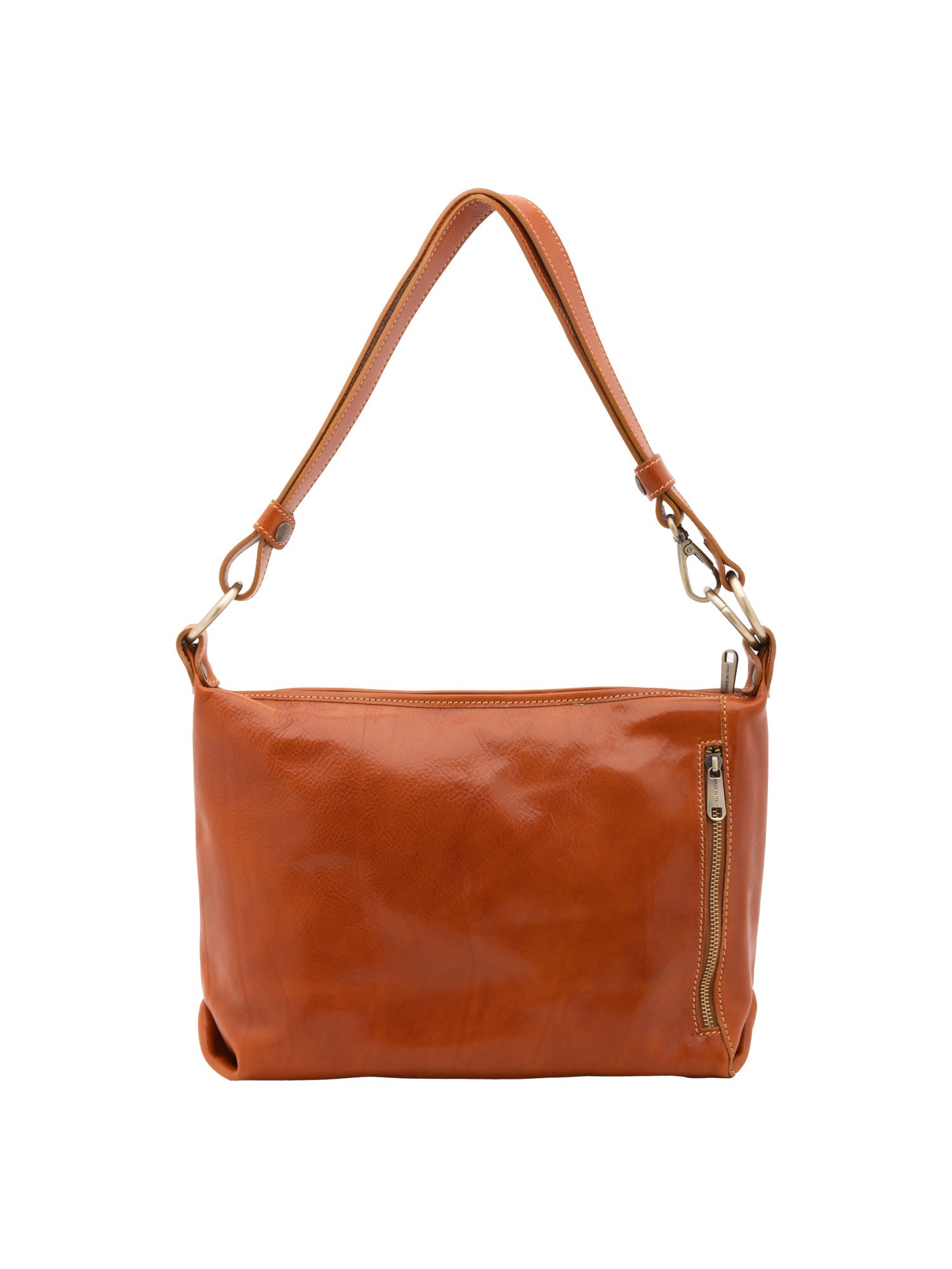 Borsa a spalla da donna 100% pelle 5578-Cognac I Fratelli