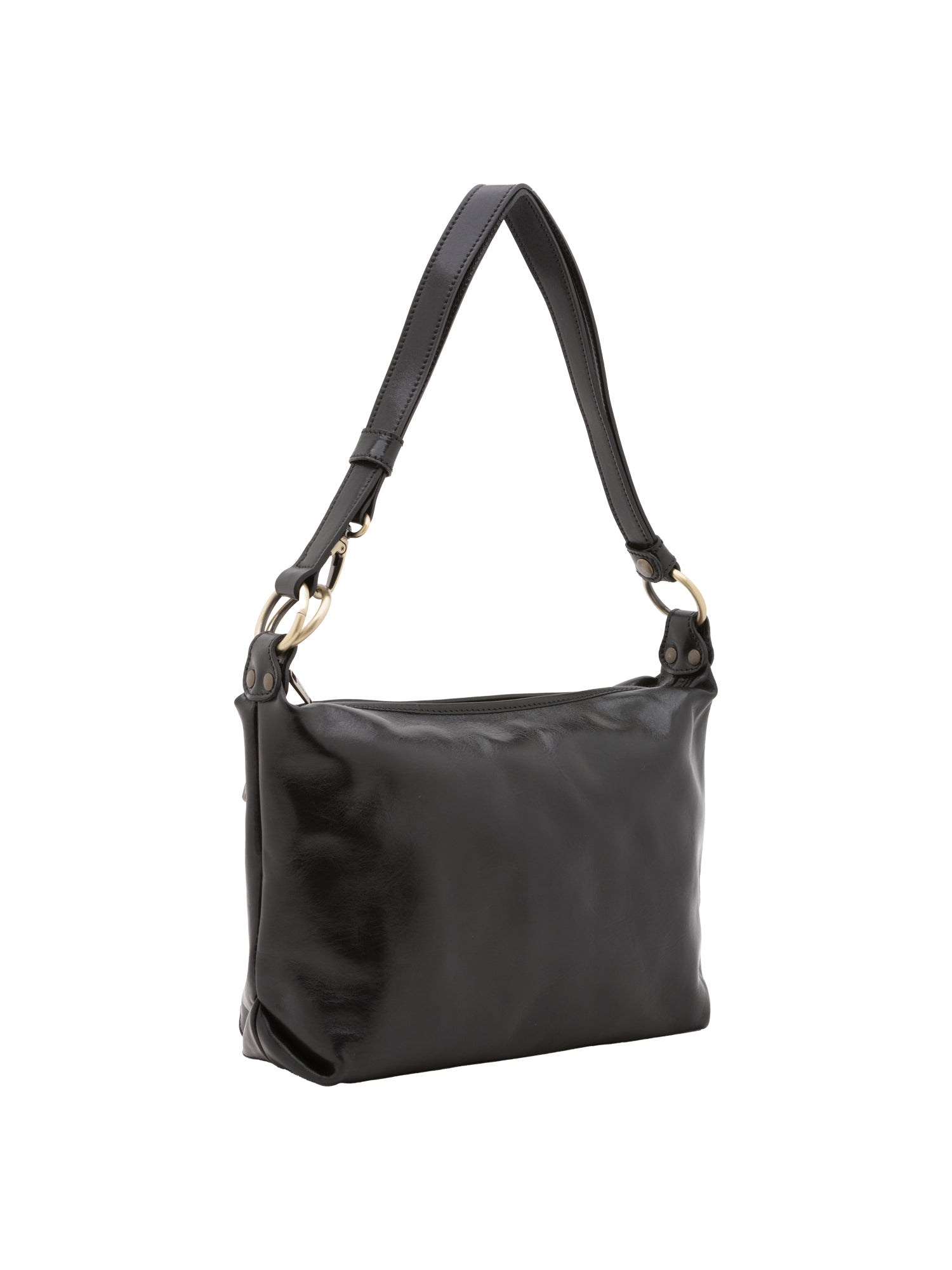 Borsa a spalla da donna 100% pelle 5578-Nero I Fratelli