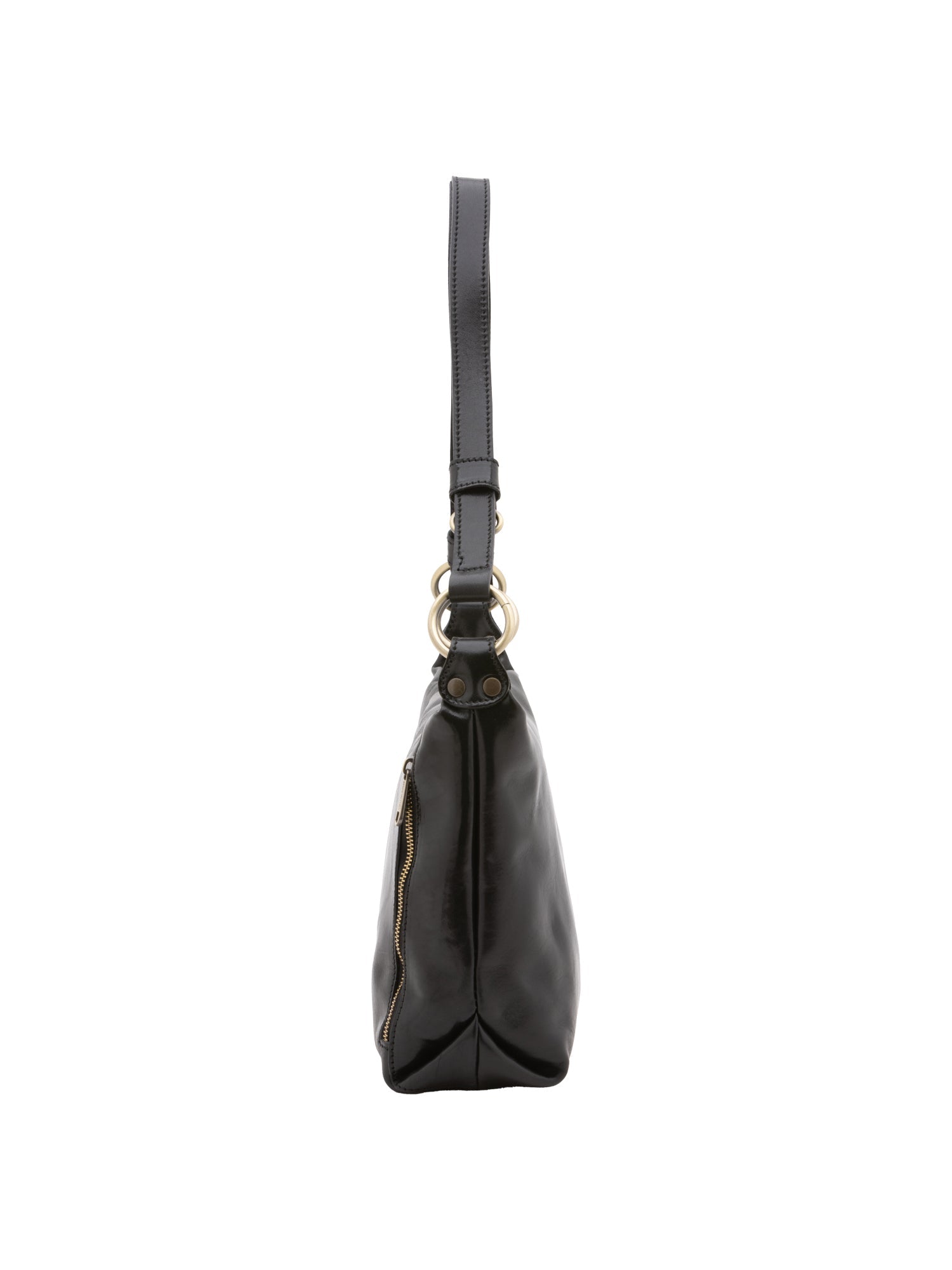 Borsa a spalla da donna 100% pelle 5578-Nero I Fratelli