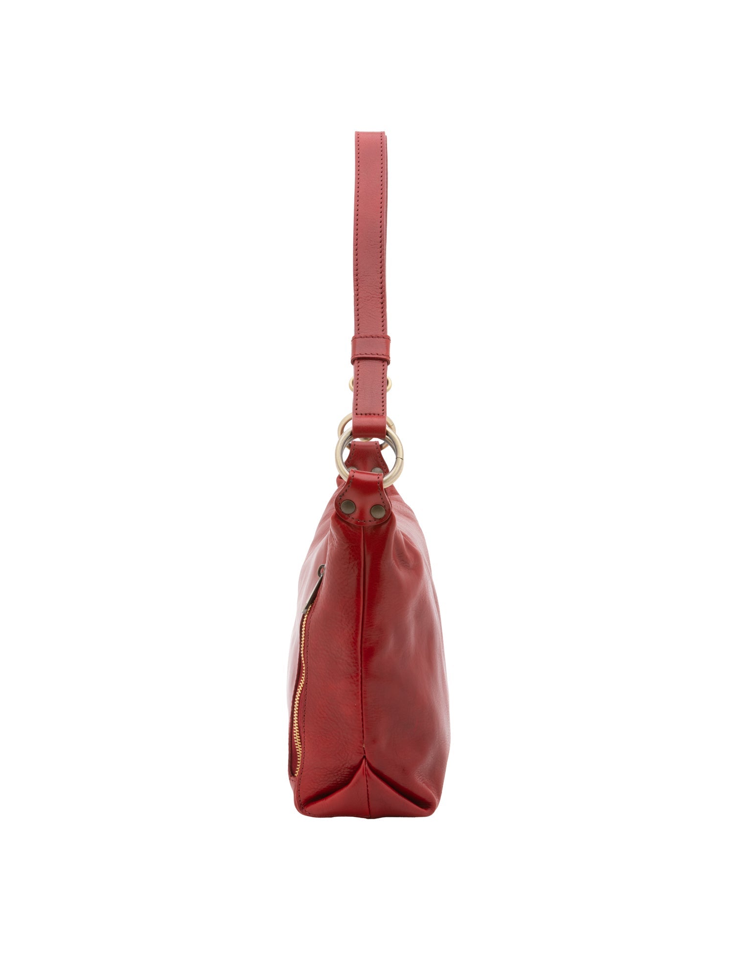 Borsa a spalla da donna 100% pelle 5578-Rosso I Fratelli