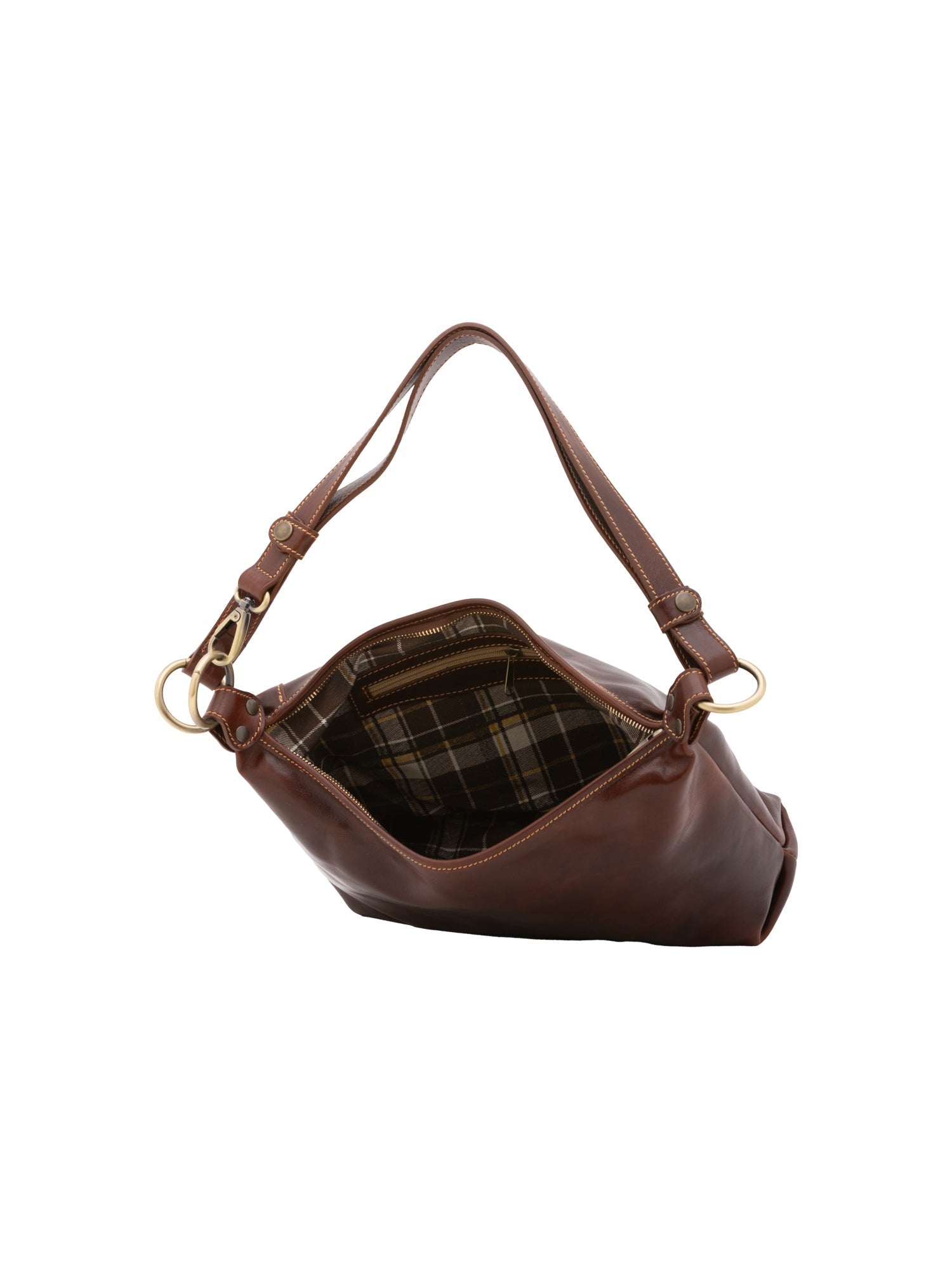 Borsa a spalla da donna 100% pelle 5578-Tmoro I Fratelli
