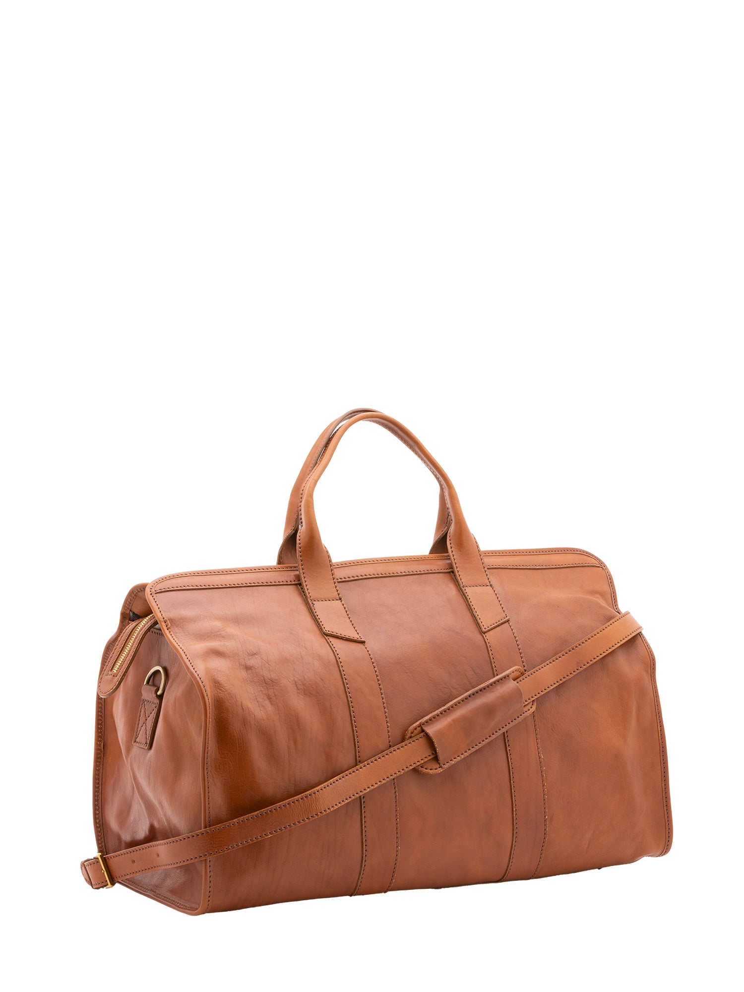 Borsa da viaggio unisex in vera pelle 100% cotone 4091-MIELE Alessia Firenze