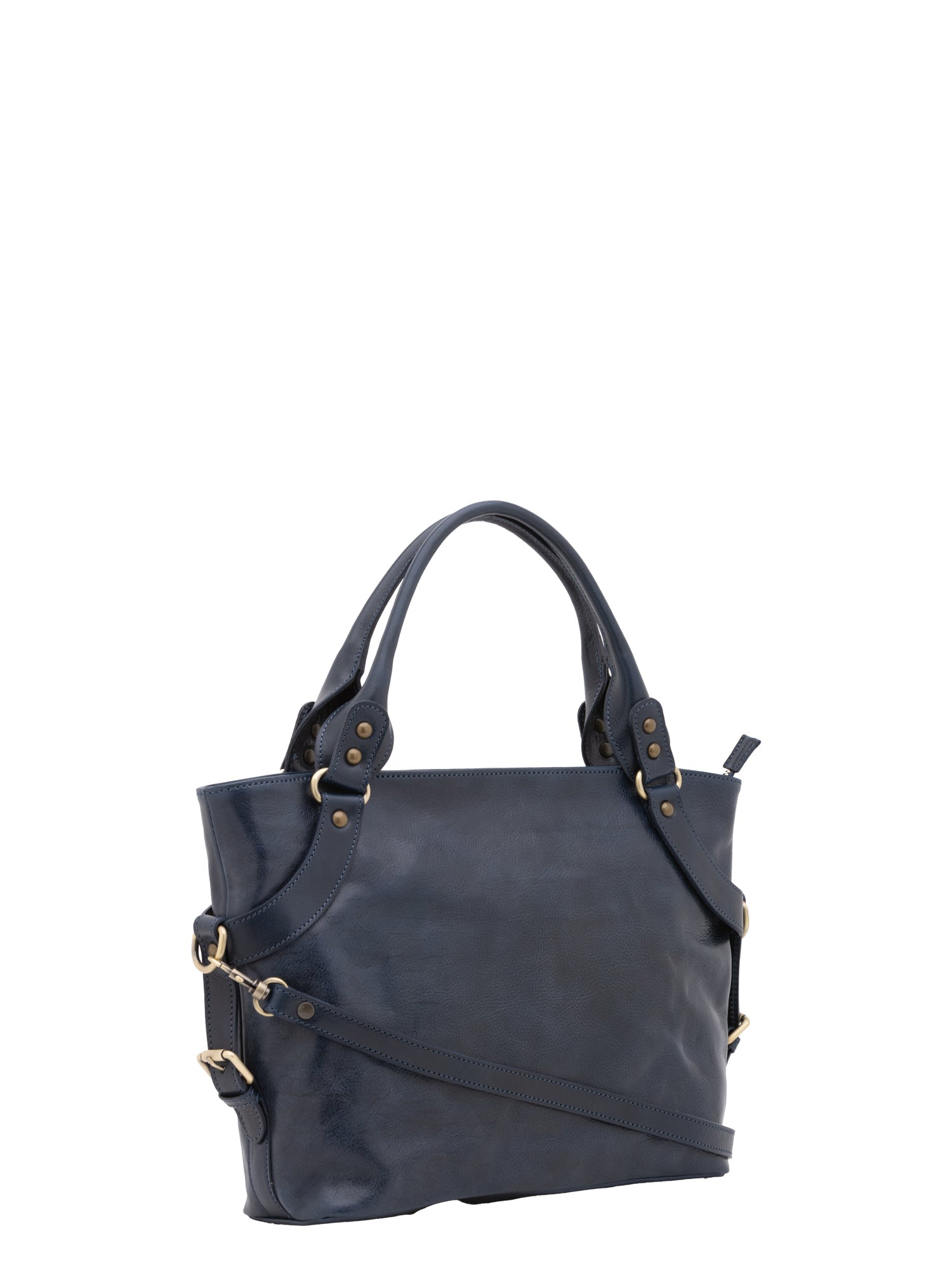 Borsa a mano da donna 100% pelle 5579-Blu I Fratelli