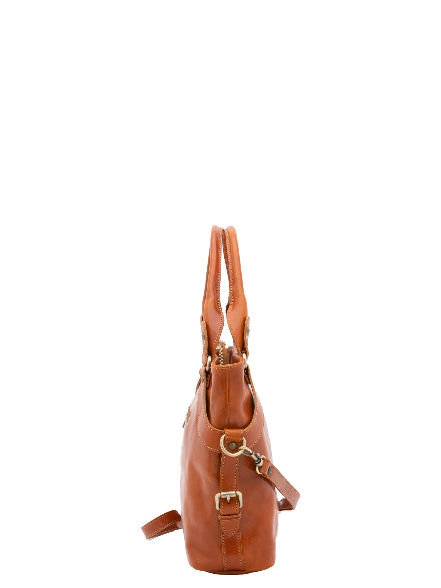 Borsa a mano da donna 100% pelle 5579-Cognac I Fratelli