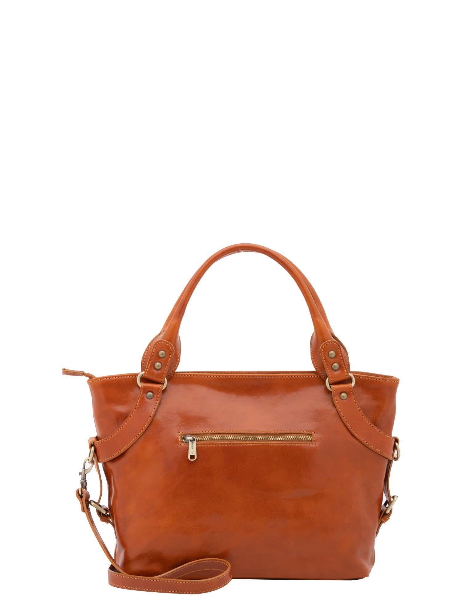 Borsa a mano da donna 100% pelle 5579-Cognac I Fratelli